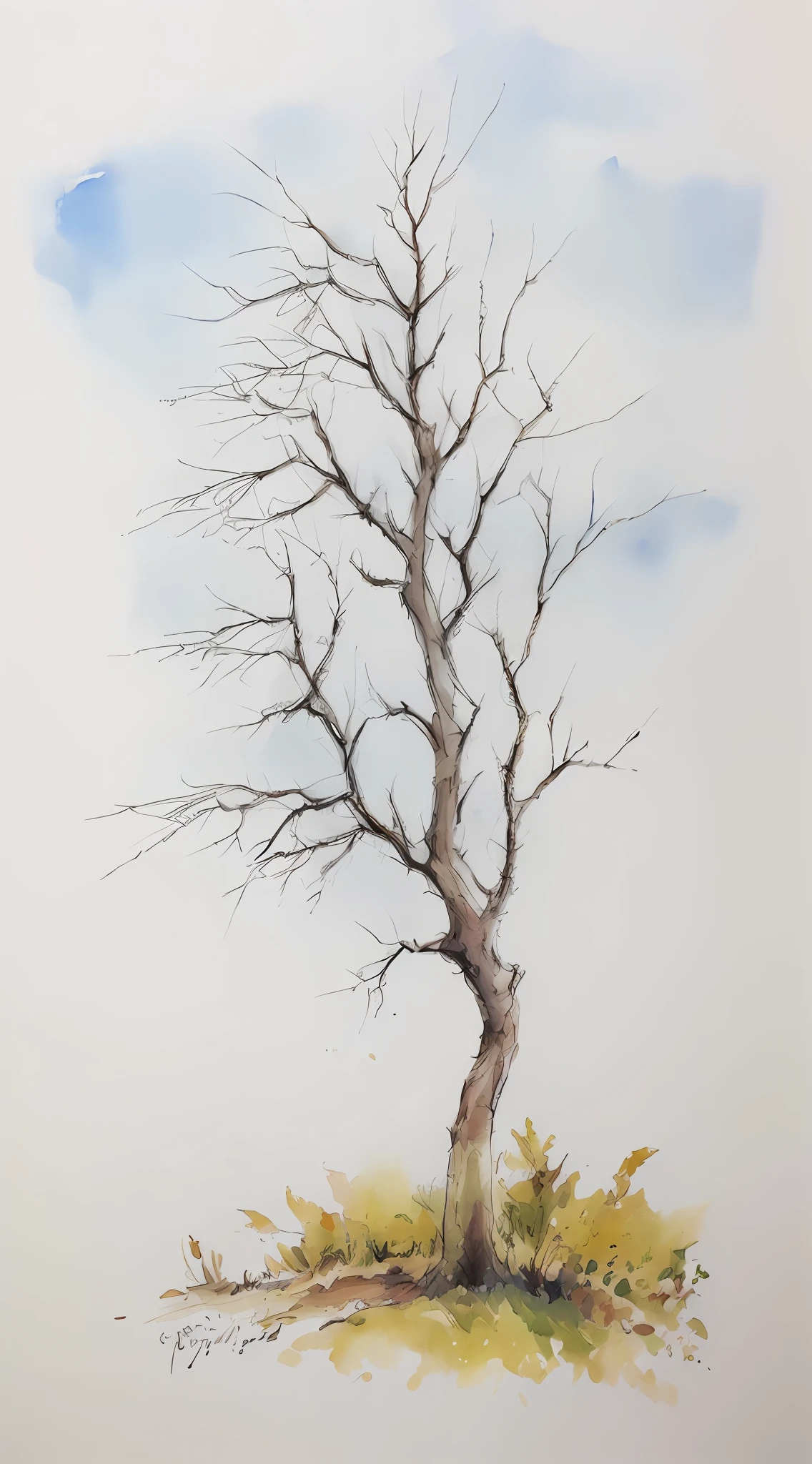 Ilya Viktorovich Ibryaev, famous Russian watercolor painter, watercolor painting, watercolor painting, ancient magic tree, shade,