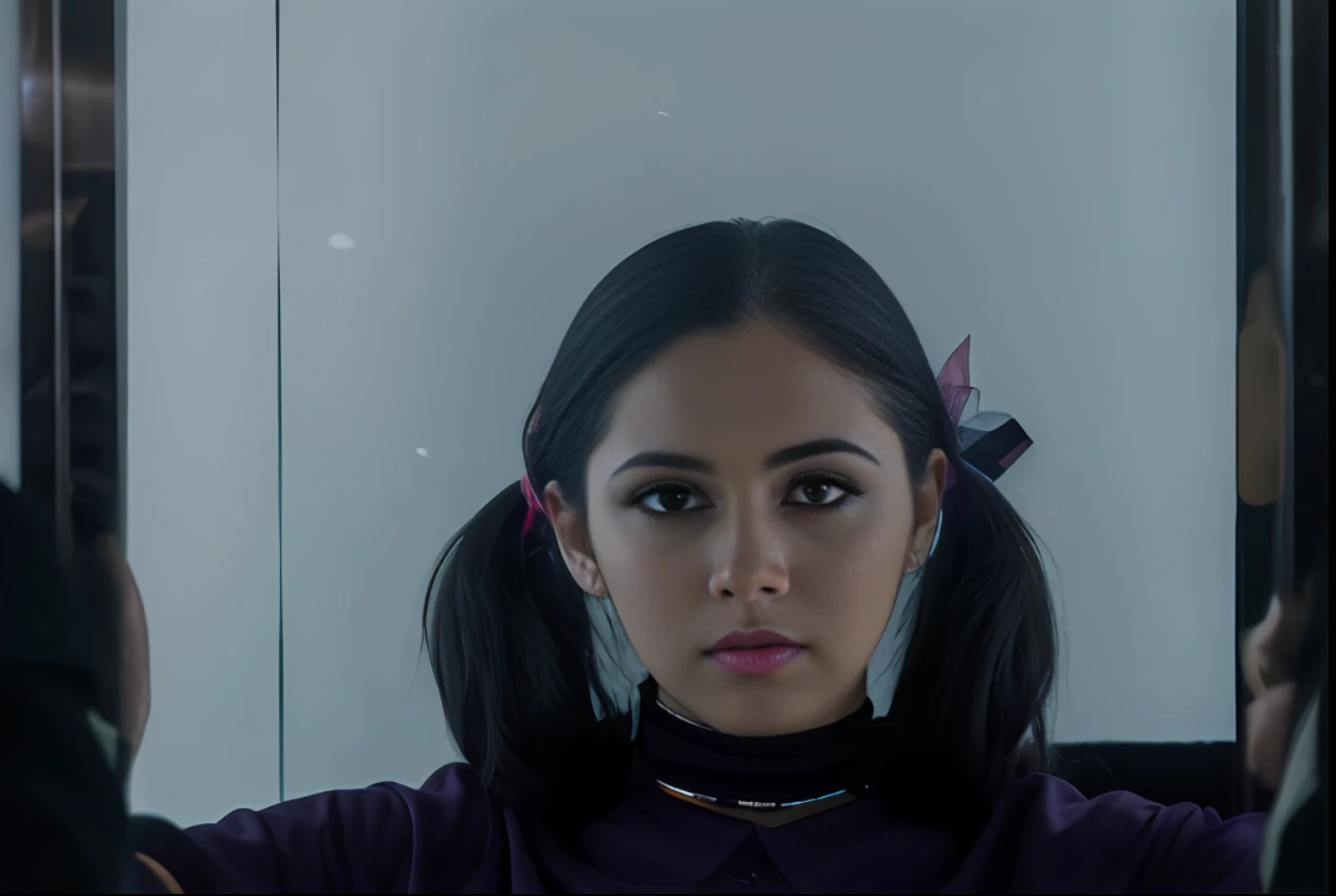 fashion portrait color photograph, woman, neon lights
