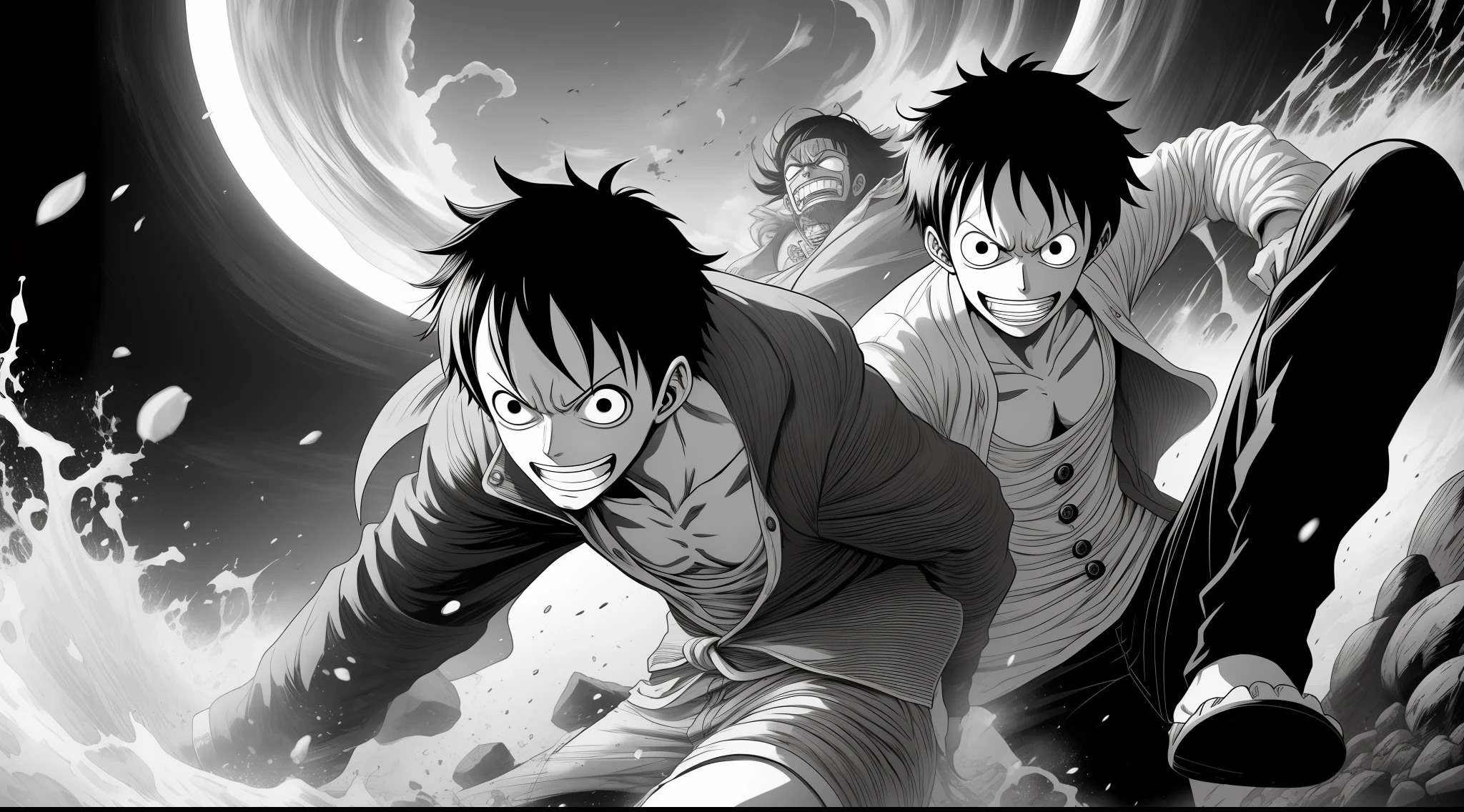 one piece black and white revolves around a legendary treasure believed to be found in the New World. The main hero, Monkey D. Luffy, the power of the Devil Fruit, which is a superpower that gives its owner amazing abilitie