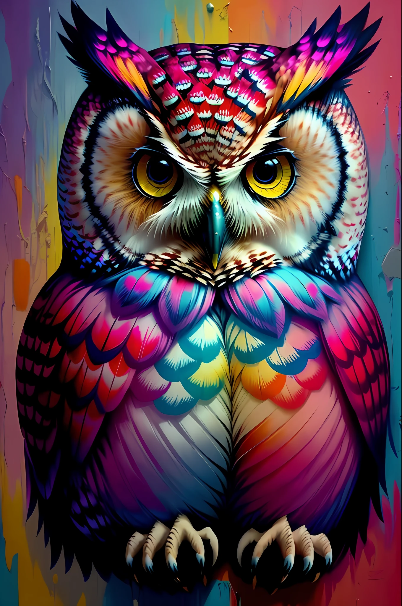 (Owl), Eduardo Kobra padding ,wall PORTRAIT geometric multidimensional, art, chibi,
yang08k, beautiful, colorful,
masterpieces, top quality, best quality, official art, beautiful and aesthetic,