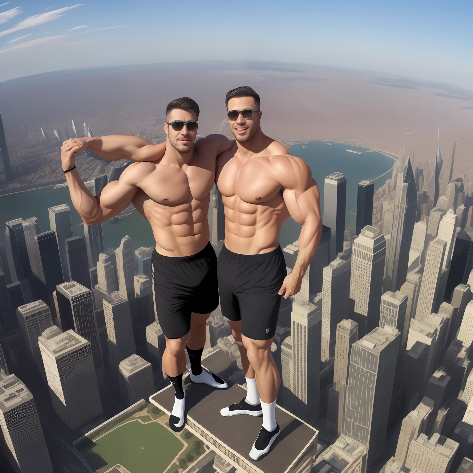 White socks, giants, males, abs, stepping on the city, uncles, muscles, big feet cover the human sky --auto