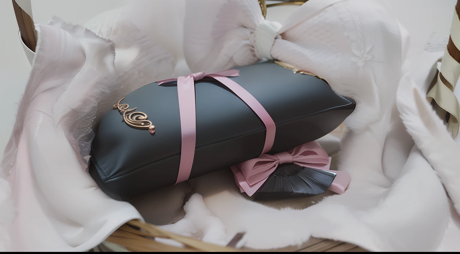 Ribbon with bow, pink --auto