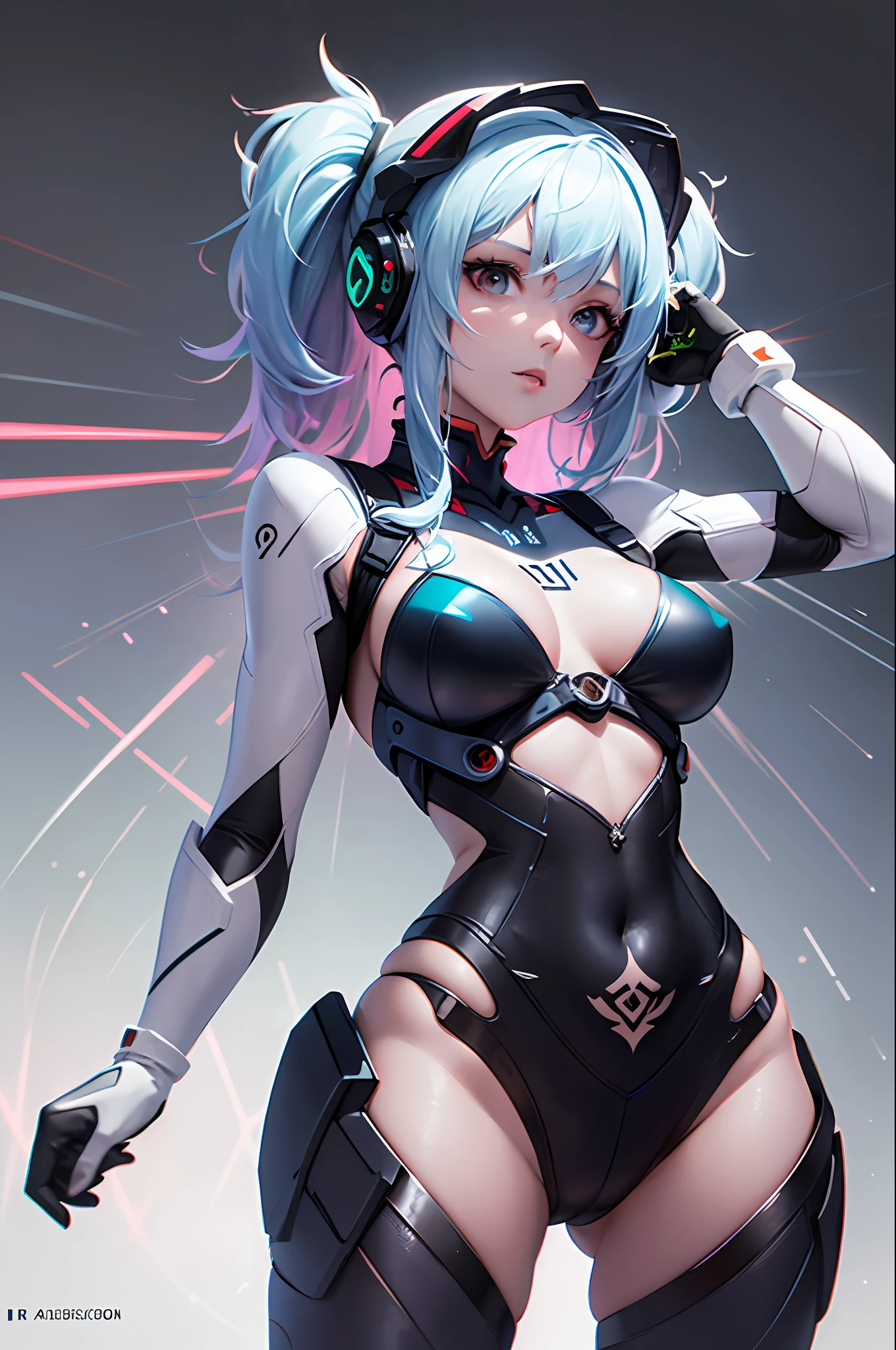 ((Best quality)), ((masterpiece)), (detailed: 1.4), (Absurd), light-skinned lolita with micro bikini, Genesis evangelion neon style clothing, 2 piece clothing, colored hair, tattoo on arms, cybernetic hand, pastel, centered, scale to fit dimensions, HDR (High Dynamic Range),Ray Tracing,NVIDIA RTX,Super-Resolution,Unreal 5,Subsurface dispersion, PBR texture, Post-processing, Anisotropic filtering, Depth of field,  Maximum clarity and sharpness, Multilayer textures, Albedo and specular maps, Surface shading, Accurate simulation of light-material interaction, Perfect proportions, Octane Render, Two-tone lighting, Wide aperture, Low ISO, White balance, Rule of thirds, 8K RAW, crysisnanosuit --auto --s2