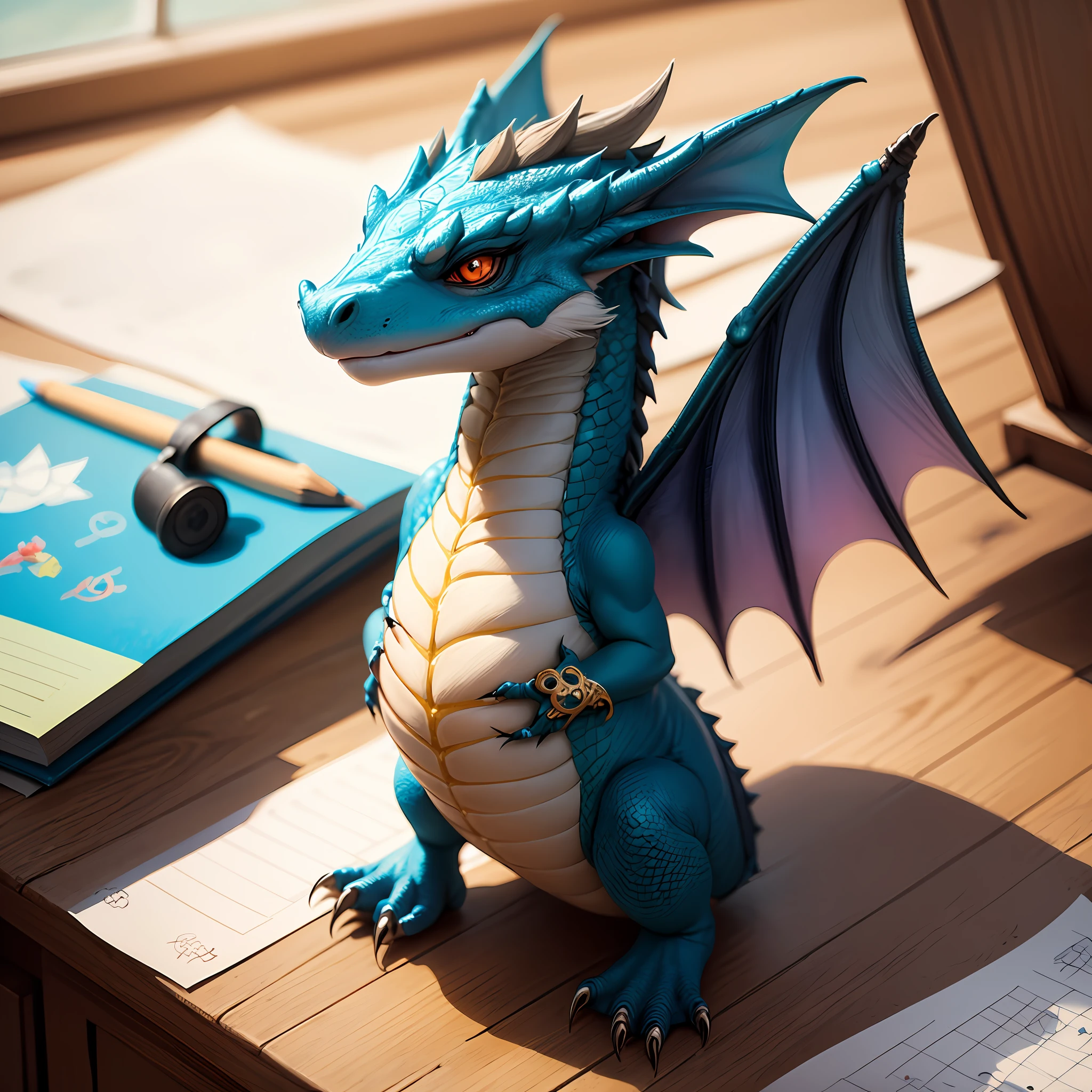 A children's drawing of a cute dragon --auto
