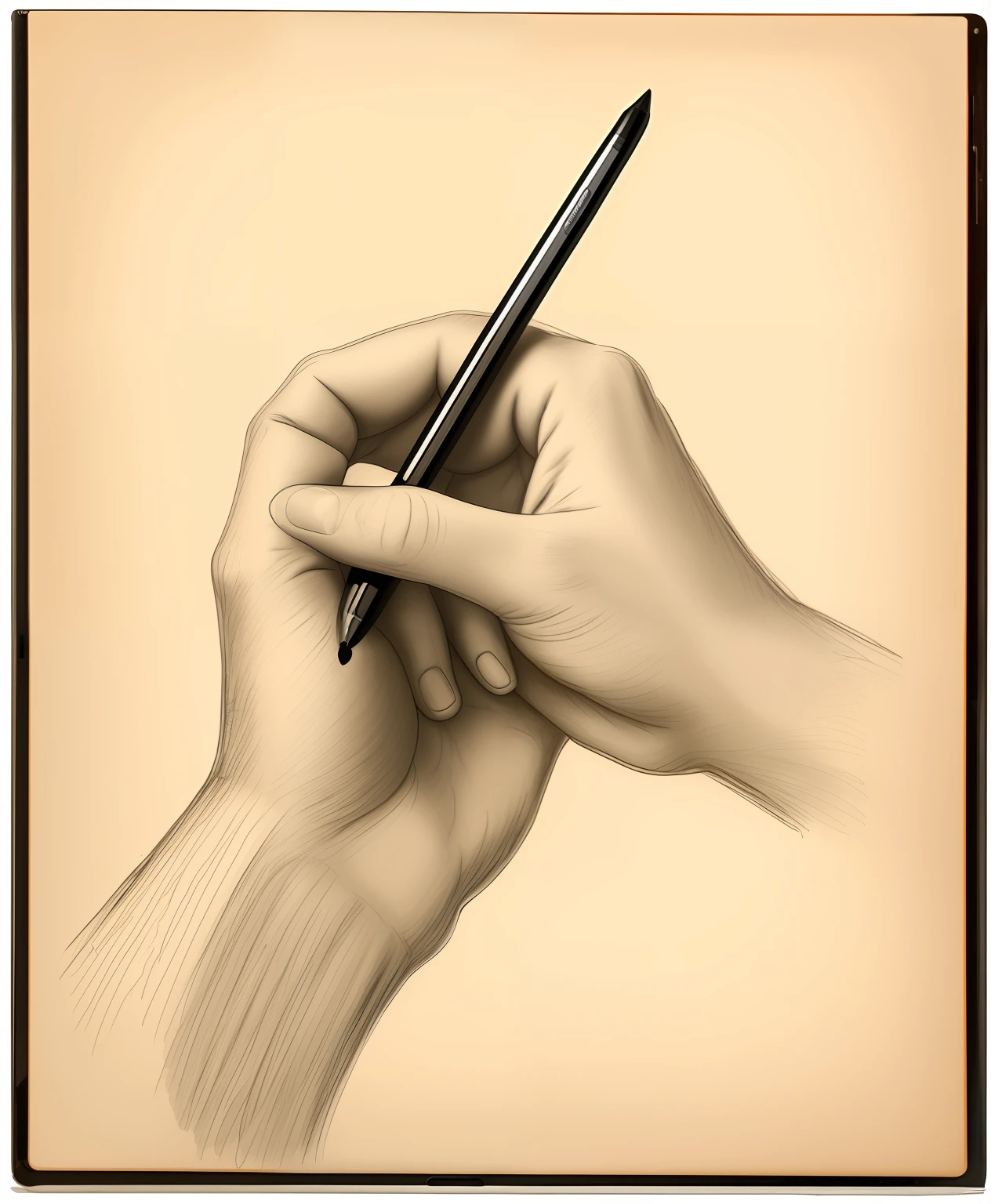 Àrafed drawing of hand writing with Apple Pencil, holding Apple Pencil in hand, holding Apple Pencil, detail of hand, dirc de bray, Bartholomeus Strobel, hand drawing, Kaspar van Wittell, Jacob Marrell, holding an Apple pencil, Salomon de Bray, Philippe de Koninck