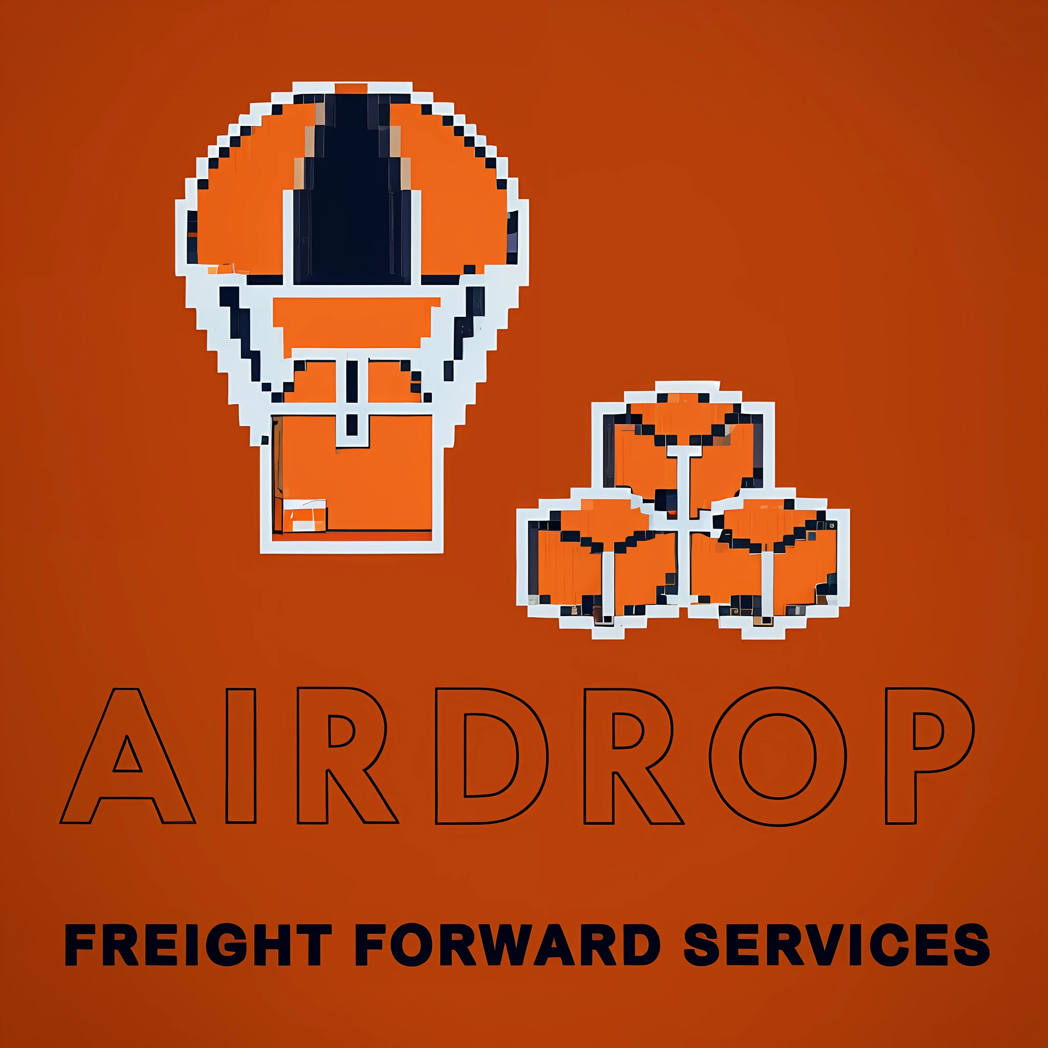 a close up of a logo with a parachute and a box, air, prop, good drop, abcdefghijklmnopqrstuvwxyz, air ships, clothing drop, drops, 🤬 🤮 💕 🎀, f50, n -9, n- 9, n-9, n - 9, 💋 💄 👠 👗 people are happy with this logistics service