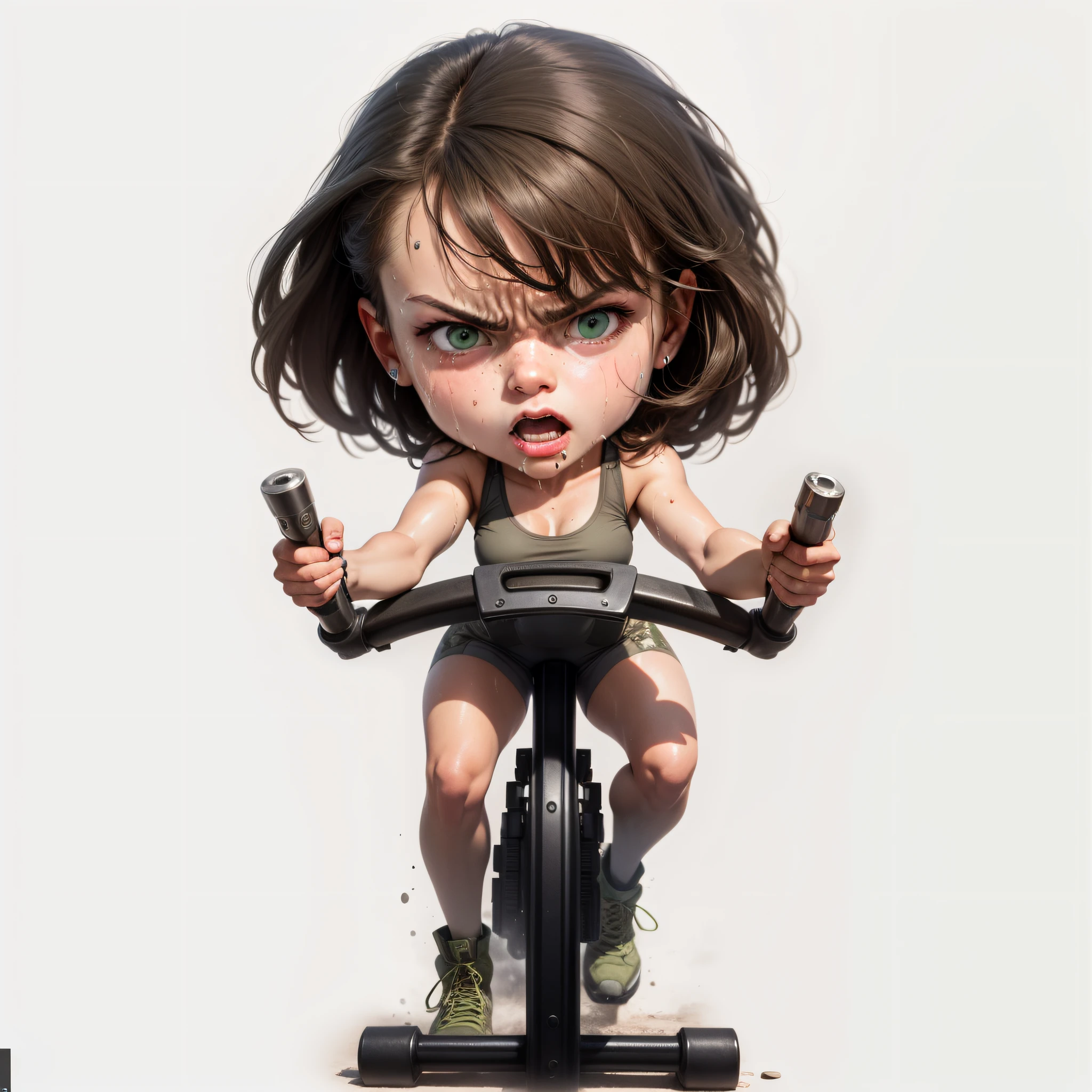 perfect body, (realistic face). 1.4 (angry girl), knife, army boot, Ripley: regatta, camouflaged, green + gray. HD 1.5, V4. GAB, ISO. Aerial focus. (face cerium). (sweaty body). (marked mouth)