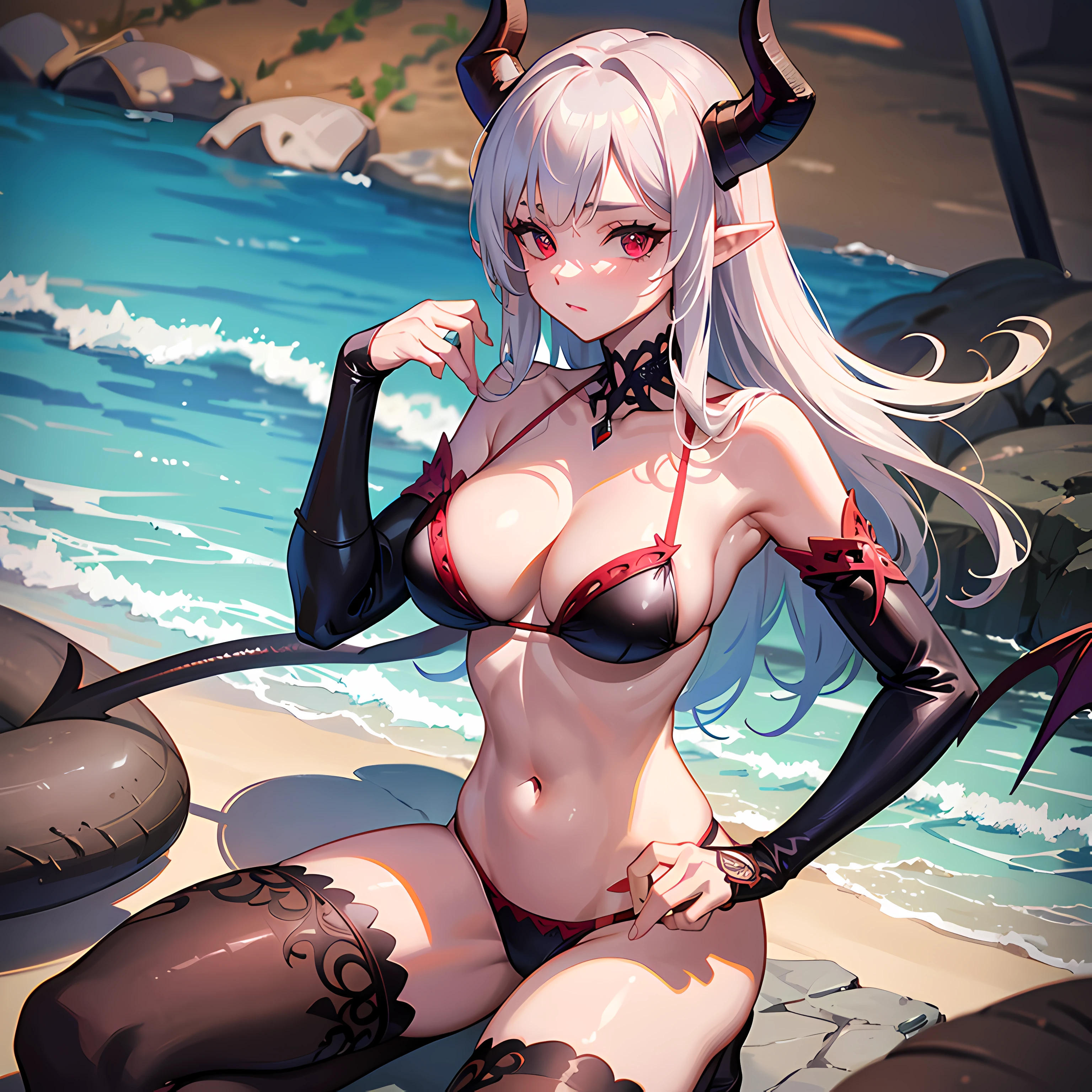 anime girl in a bikini with a sword and a flower, splash art anime loli, anime goddess, ??????????? loli, at pixiv, top rated on pixiv, ayaka genshin impact, pixiv 3dcg, pixiv, ecchi, seductive anime girl, twintails, jellyfish shrine maiden 8k, popular on pixiv, loli