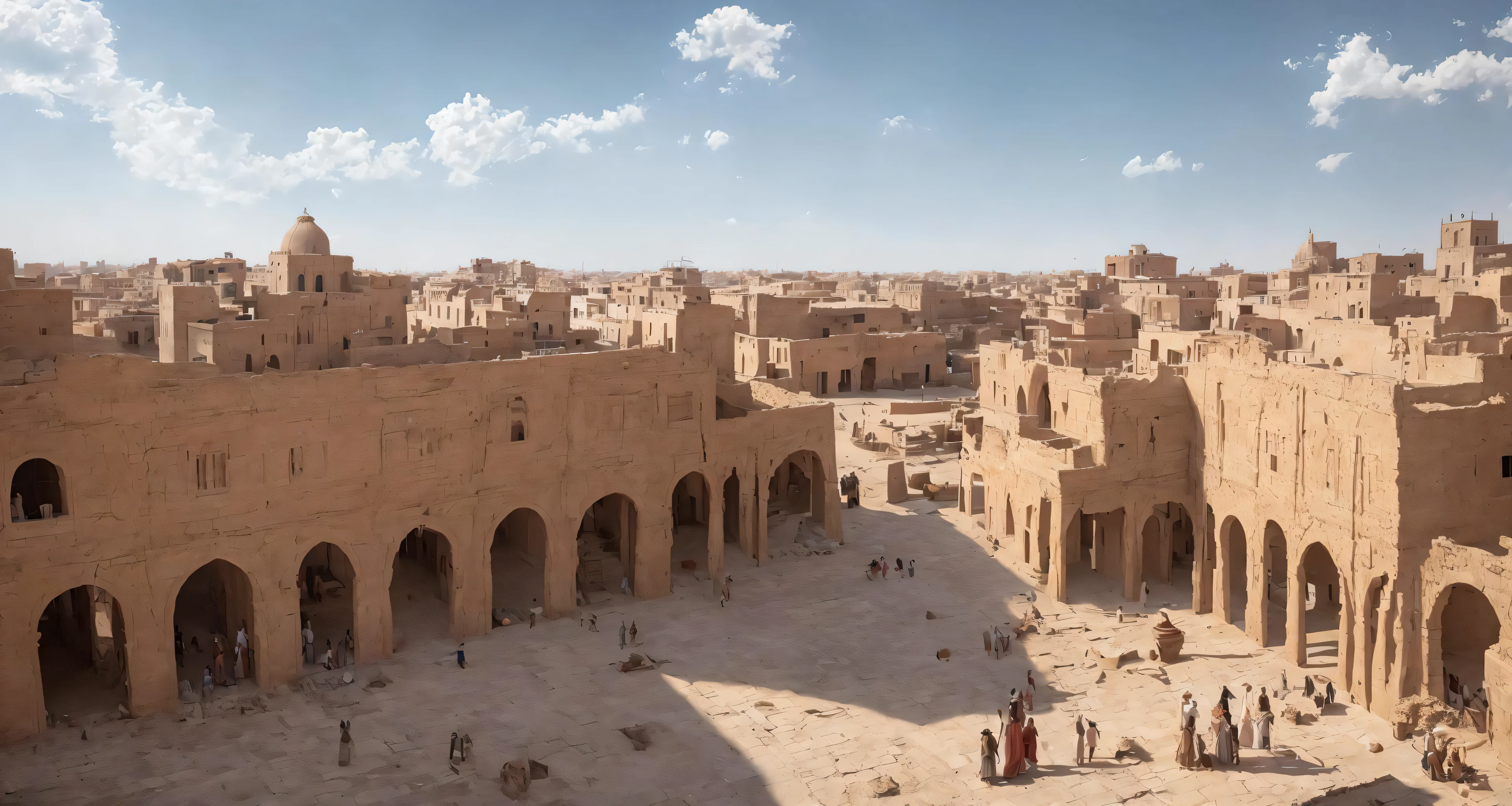 masterpiece, best quality, bonian, shukezouma, fantastic composition, old egyptian town, many building, beauty sky detail, realistic, realism