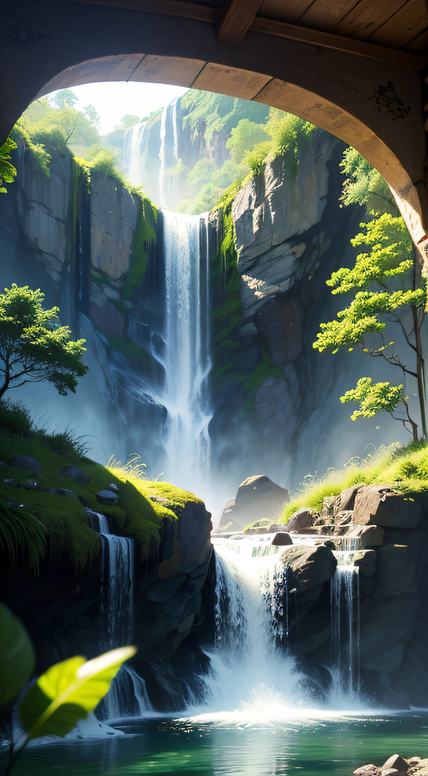 Imagine a stunning landscape full of God's beauty. In the midst of an exuberant natural setting, there is a majestic waterfall, whose crystal clear waters fall from a great height with an impressive force.
The waterfall is surrounded by lush vegetation, with tall, vibrant trees that seem to dance to the music of the water. Sunlight penetrates the leaves of the trees, creating a play of light and shadow that adds even more charm to the scene.
The waters of the waterfall fall into a natural pool, which glows with an intense blue and invites you to a refreshing swim. As the water falls, you can hear the melodious sound, like a symphony created by the divine hands.
Around the waterfall, there are colorful flowers blooming in all the colors of the rainbow. Butterflies and birds fly gracefully, filling the air with their presence and filling our hearts with wonder at the magnificence of God's creation.
As we contemplate this divine landscape with the waterfall as the central point, we are reminded of the greatness of our Creator. It is a reminder of the power and beauty of nature, which invites us to appreciate and protect this precious gift.
This landscape also invites us to reflect on God's presence in our lives. Just as the waterfall pours out its strength, beauty, and vitality, God is always ready to flood us with his love, grace, and mercy. It is a reminder that, just like the waterfall, we can find renewal and hope in God by being washed by his presence and marveling at his creation.