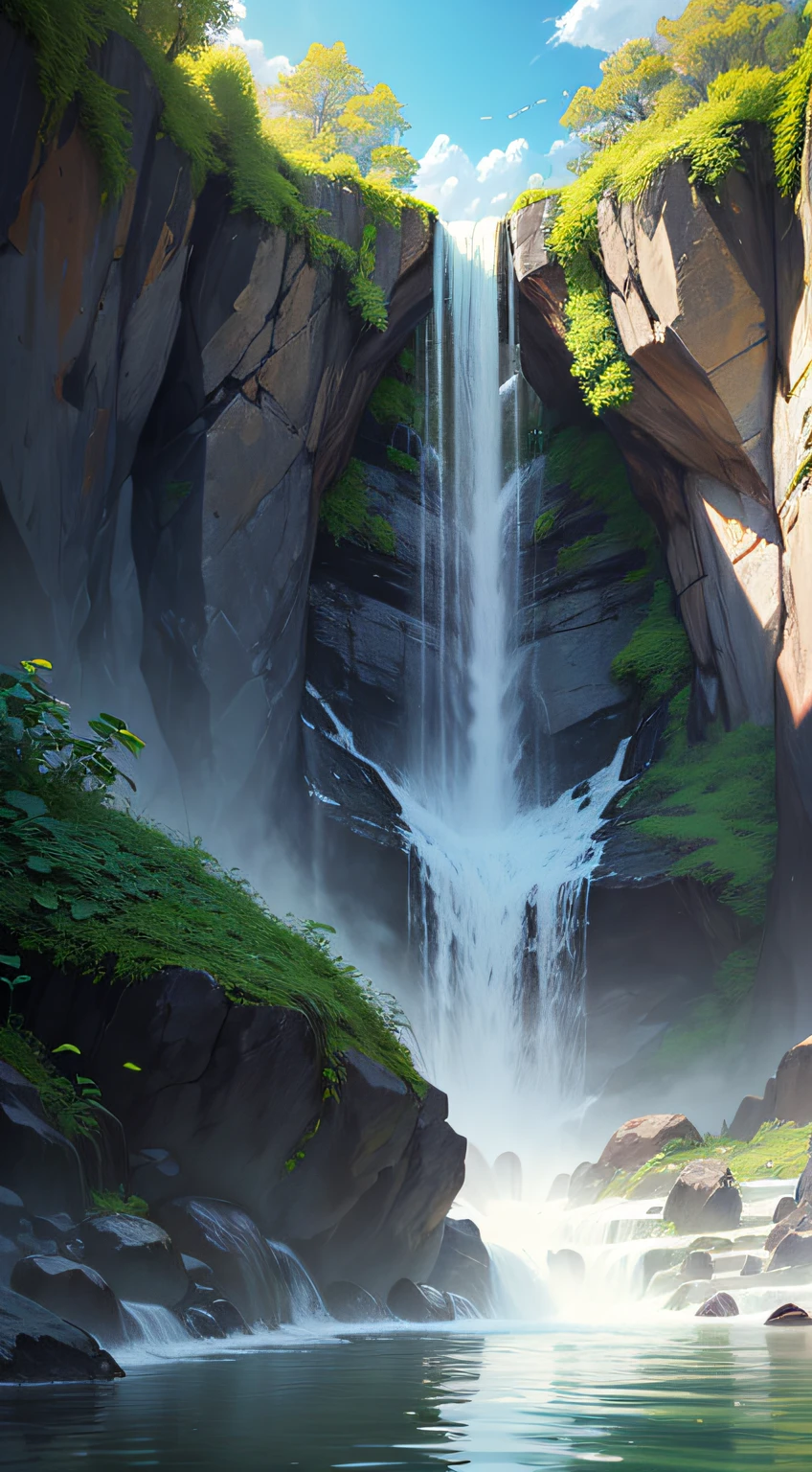 Imagine a stunning landscape full of God's beauty. In the midst of an exuberant natural setting, there is a majestic waterfall, whose crystal clear waters fall from a great height with an impressive force.
The waterfall is surrounded by lush vegetation, with tall, vibrant trees that seem to dance to the music of the water. Sunlight penetrates the leaves of the trees, creating a play of light and shadow that adds even more charm to the scene.
The waters of the waterfall fall into a natural pool, which glows with an intense blue and invites you to a refreshing swim. As the water falls, you can hear the melodious sound, like a symphony created by the divine hands.
Around the waterfall, there are colorful flowers blooming in all the colors of the rainbow. Butterflies and birds fly gracefully, filling the air with their presence and filling our hearts with wonder at the magnificence of God's creation.
As we contemplate this divine landscape with the waterfall as the central point, we are reminded of the greatness of our Creator. It is a reminder of the power and beauty of nature, which invites us to appreciate and protect this precious gift.
This landscape also invites us to reflect on God's presence in our lives. Just as the waterfall pours out its strength, beauty, and vitality, God is always ready to flood us with his love, grace, and mercy. It is a reminder that, just like the waterfall, we can find renewal and hope in God by being washed by his presence and marveling at his creation.
