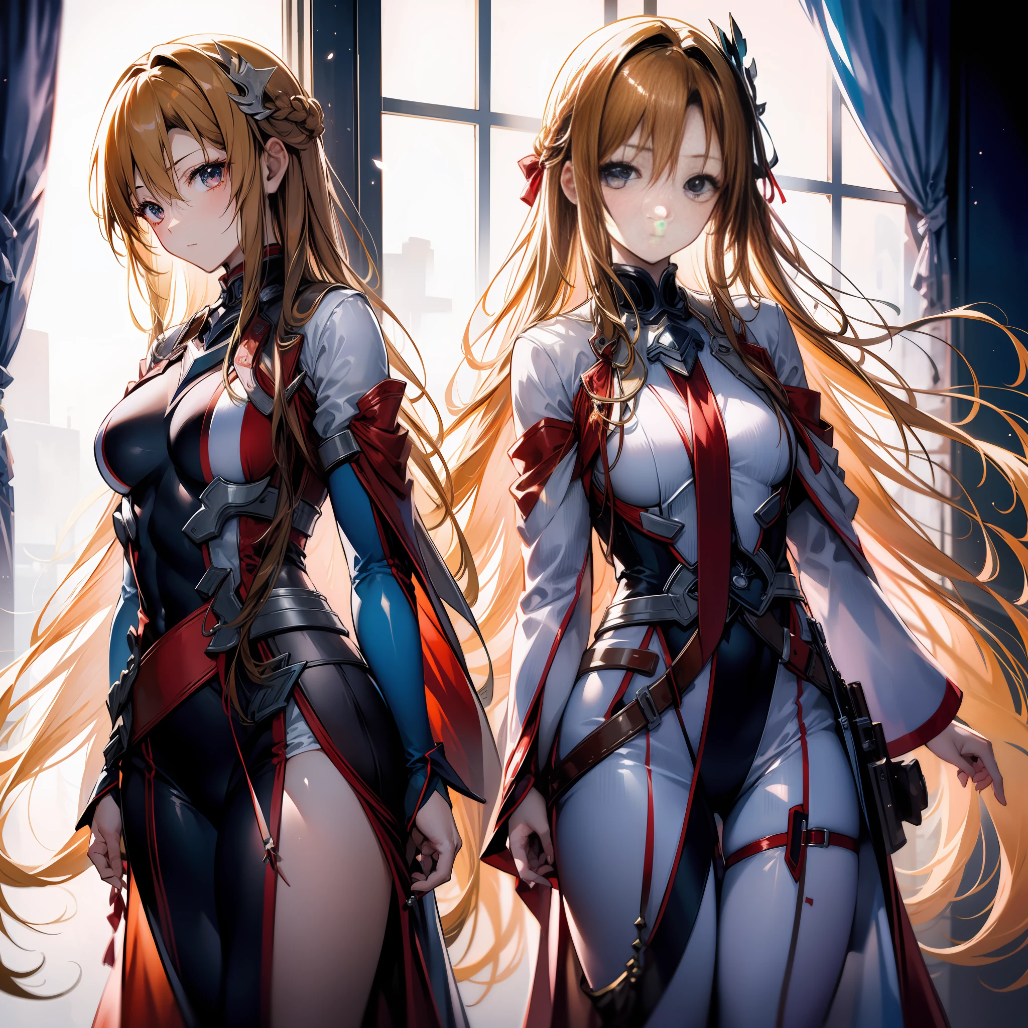 "Asuna Yuuki, skilled in fencing, beautiful and moving, her knife-hunched posture, with the light of hope, turned into a bright color."