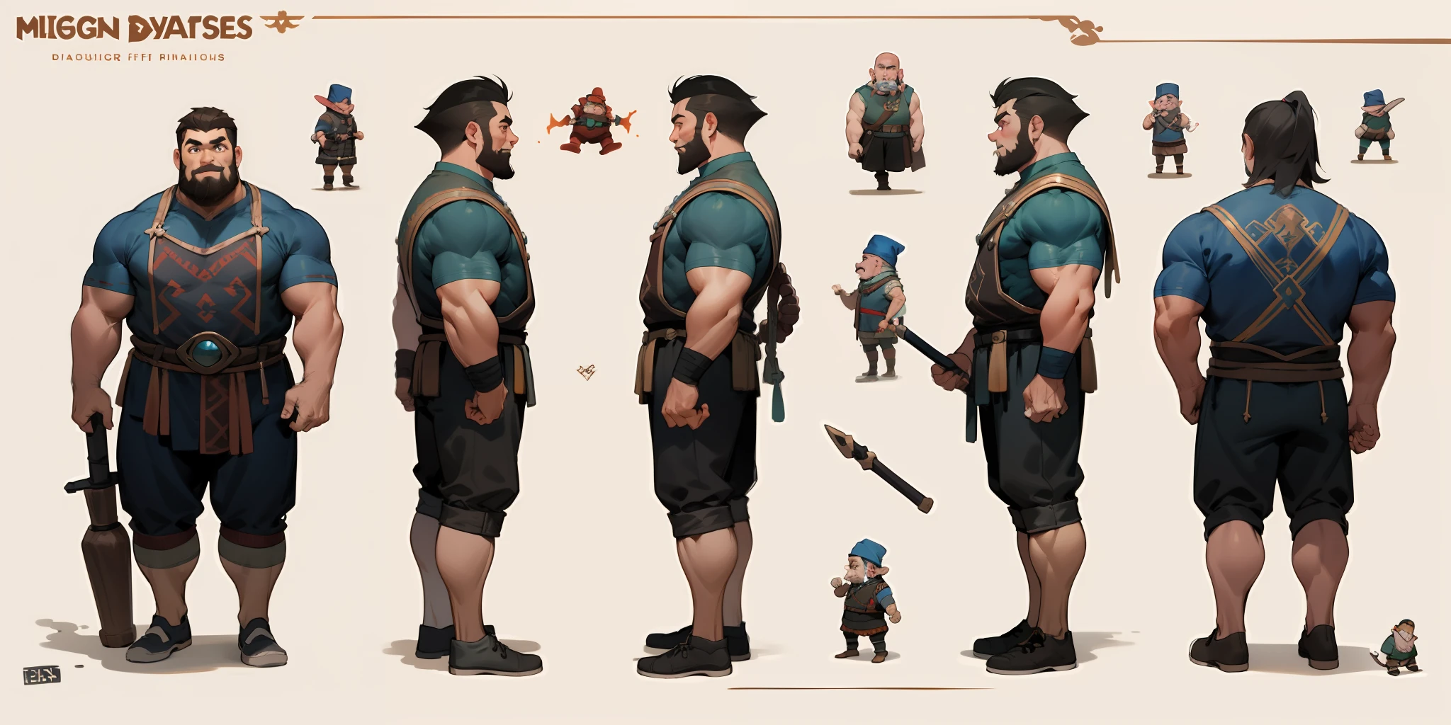 Big muscular dwarf, small dwarf