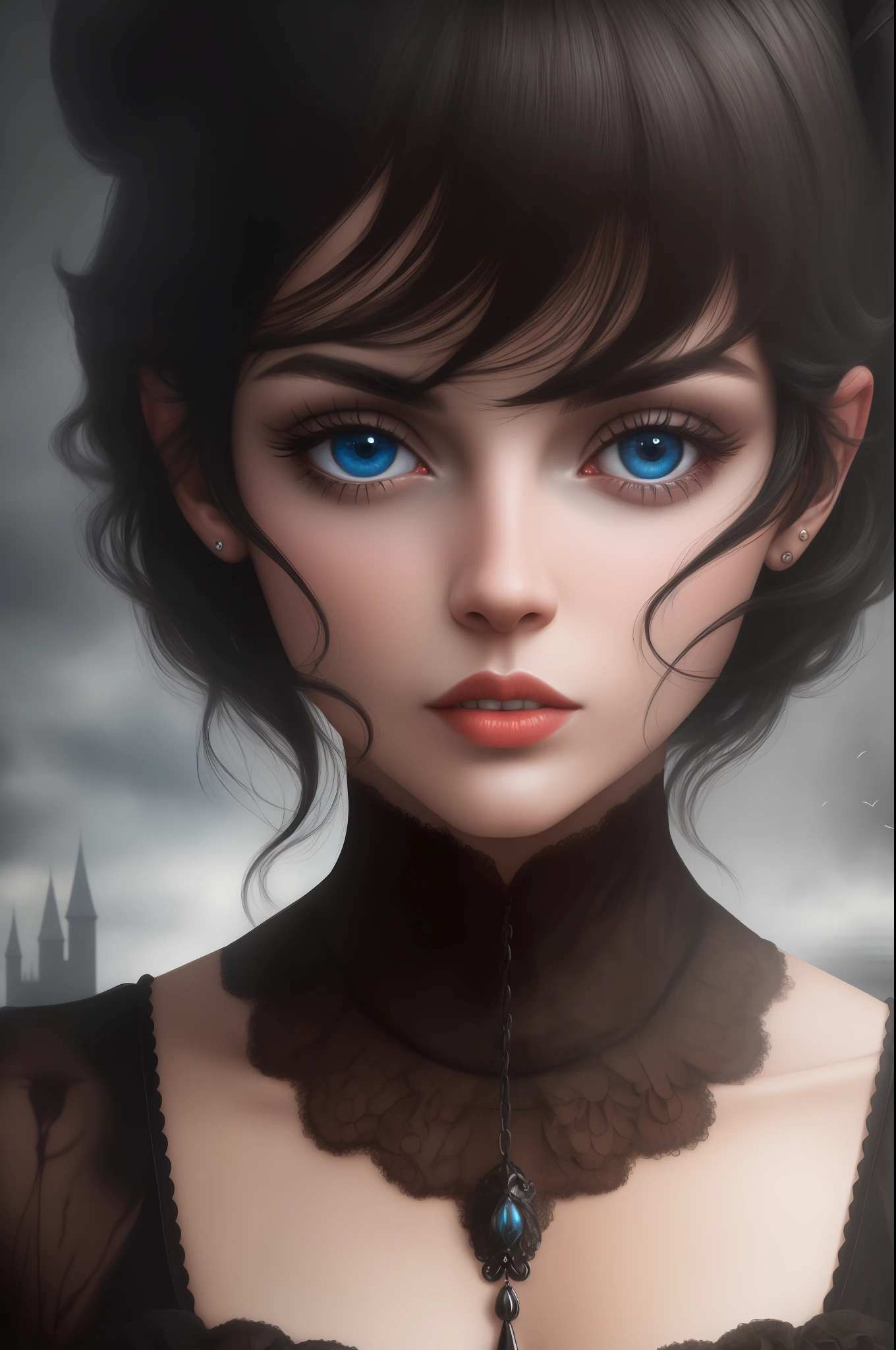 black hair, Surrealism, 8k, super detail