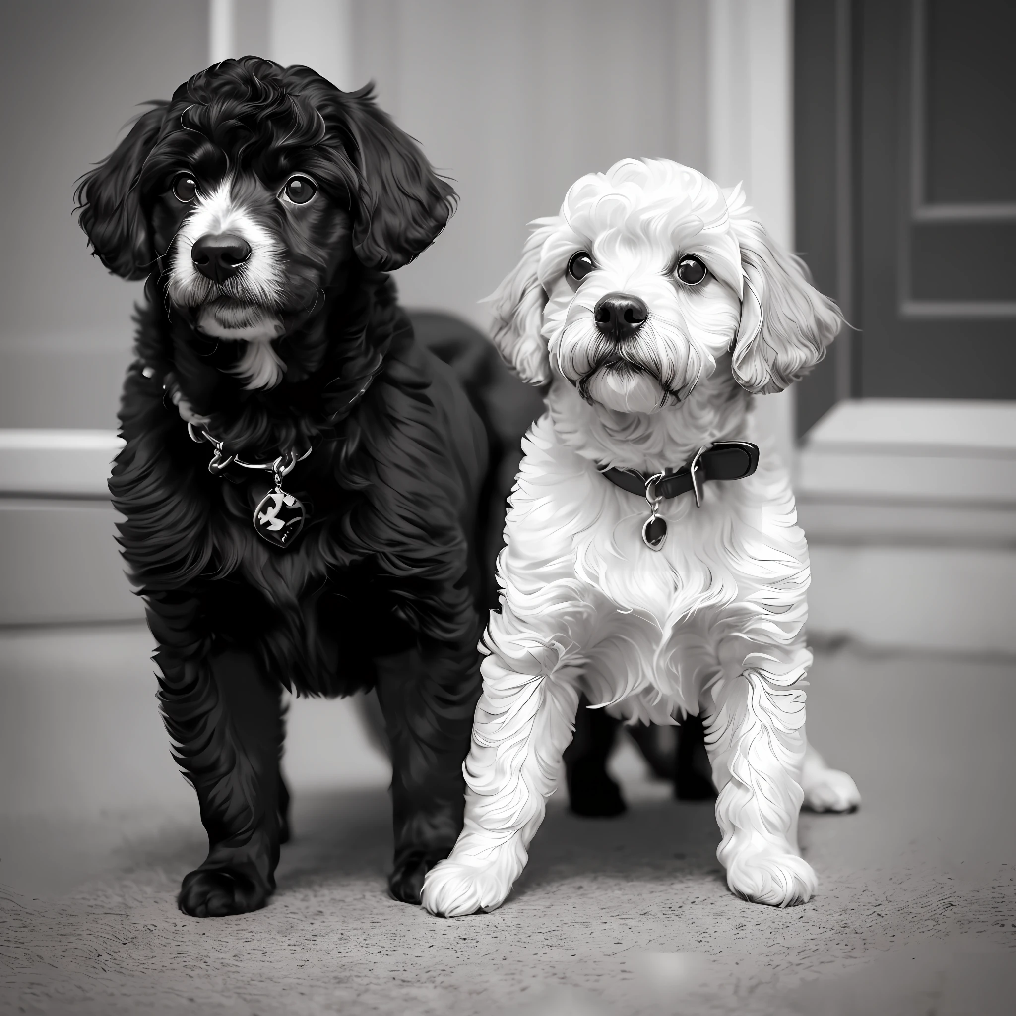 Dot, dog, black and white, model (toy poodle) --auto