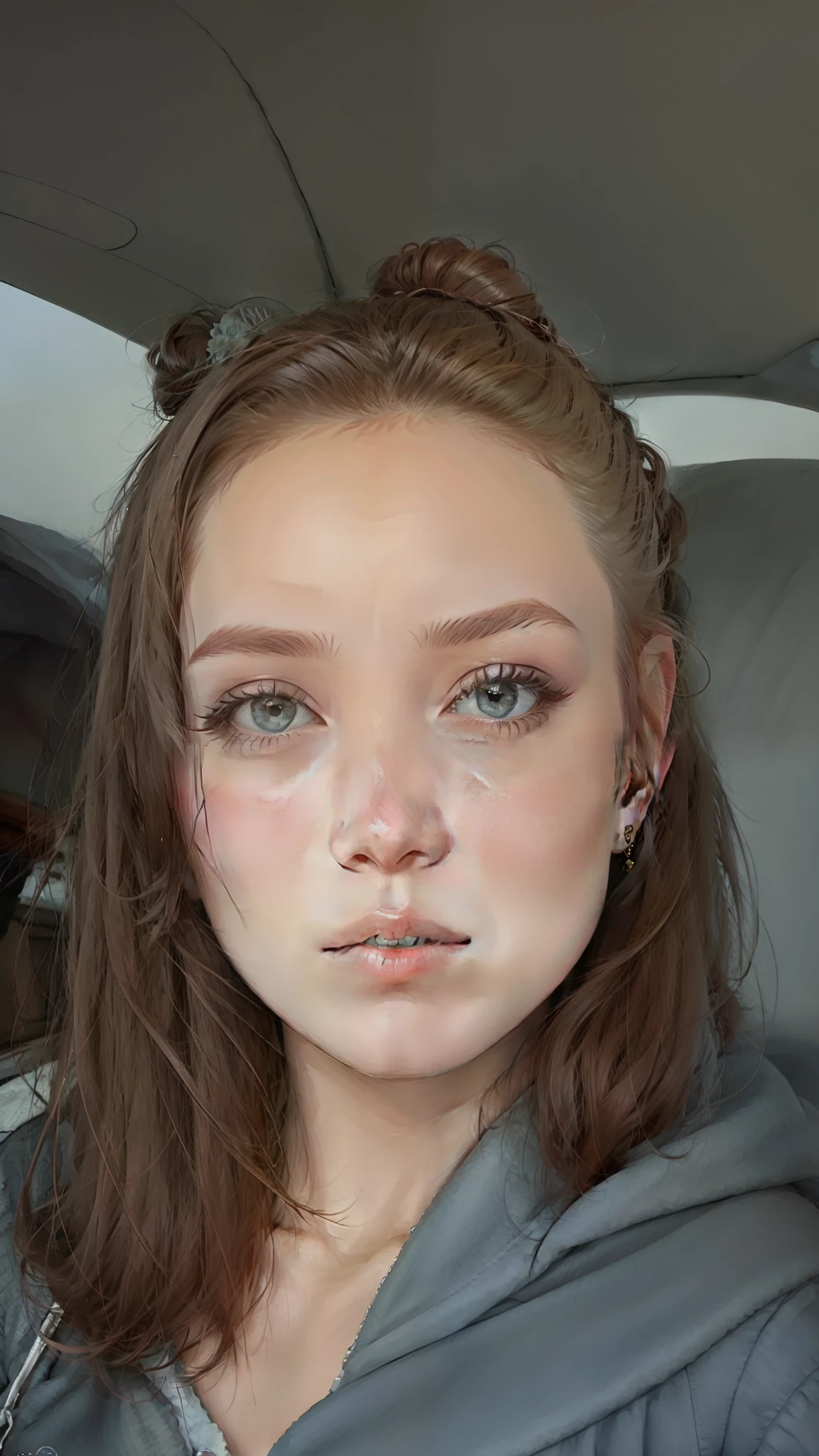 a woman, bun haircut, looking at viewer, avengers, artstation