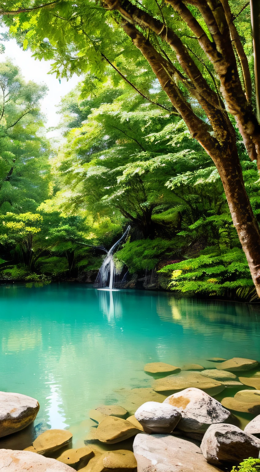 Imagine a serene and tranquil landscape, where the waters are the main highlight. You stand before a crystal clear lake, with calm and refreshing waters that perfectly mirror the blue sky above.
As you walk along the lakeshore, you can feel the gentle breeze caressing your face and the fresh smell of the water. The surface of the lake is interrupted only by the gentle ripples caused by small fish swimming gracefully.
Around the lake, there is lush green vegetation, with tall trees and shrubs that give shelter to a variety of colorful birds. You can hear the soft sound of their singing as they fly from branch to branch, bringing even more life to this serene landscape.
Nearby, you spot a small waterfall, where the waters gently fall from a height, creating a soothing and inviting sound. You get closer and feel the cool mist of the waterfall touch your face, as you watch the crystal clear waters falling into a small pool below.
This landscape with waters is a reminder of the beauty and tranquility that nature can offer us. The presence of the waters invites us to reflect on the importance of purity, rebirth, and renewal in our lives.
As we observe this landscape, we can feel the presence of God, who is like an eternal fountain of living water. He invites us to drink from this source, to quench our spiritual thirst, and to find peace and serenity in His presence.
This watery landscape reminds us that just as water can cleanse, purify, and give life, God is always ready to cleanse us from our sins, renew our souls, and give us the abundant life He promises. It is an invitation to immerse ourselves in God's presence and find rest and restoration for our souls.