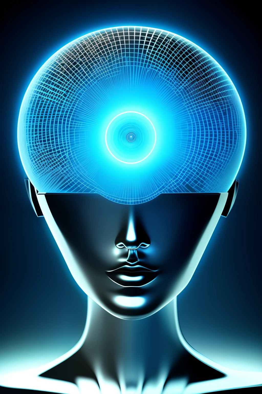 Ghostly portrait of a futuristic alien from another dimension creator of the universe with powerful ancient magic unknown dimension girl
