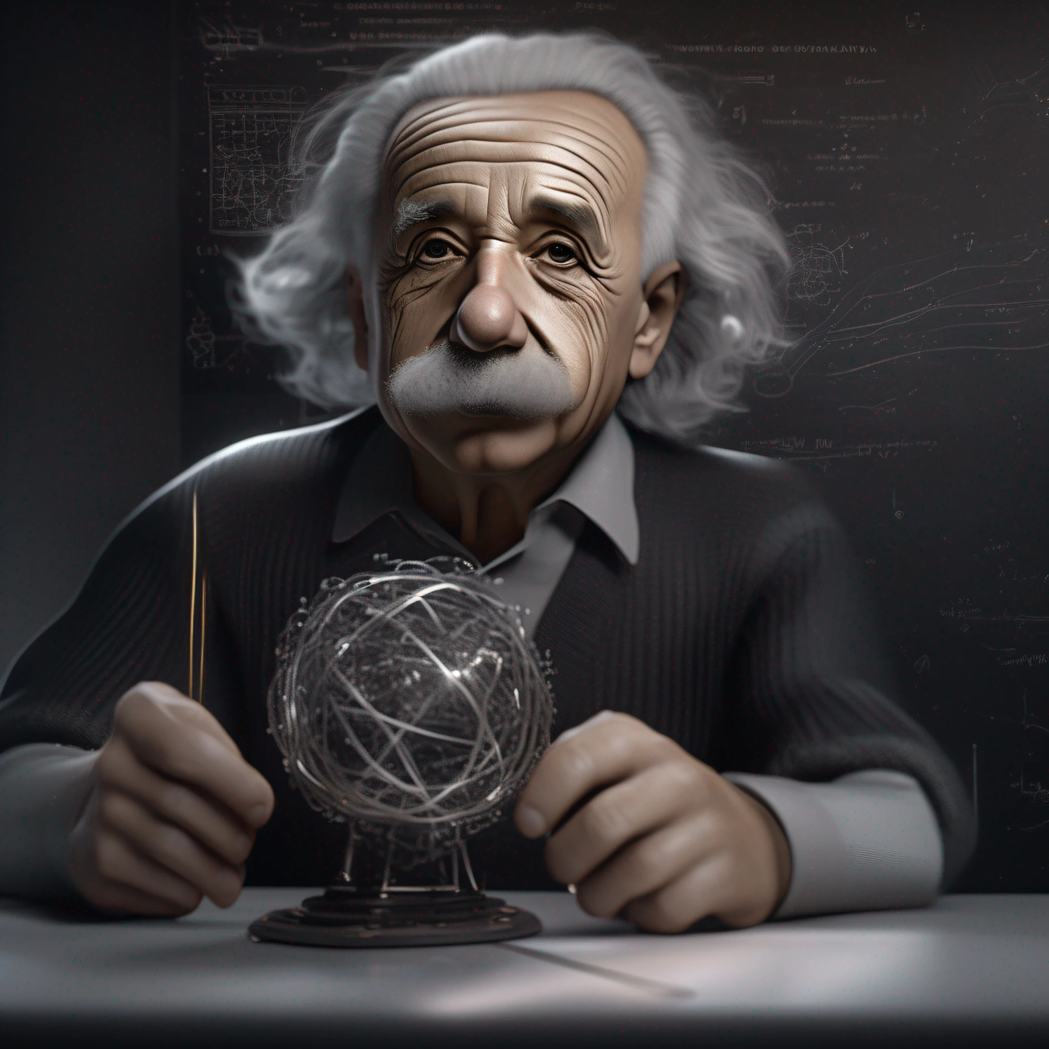 Ultra-realistic image of physicist Albert Einstein