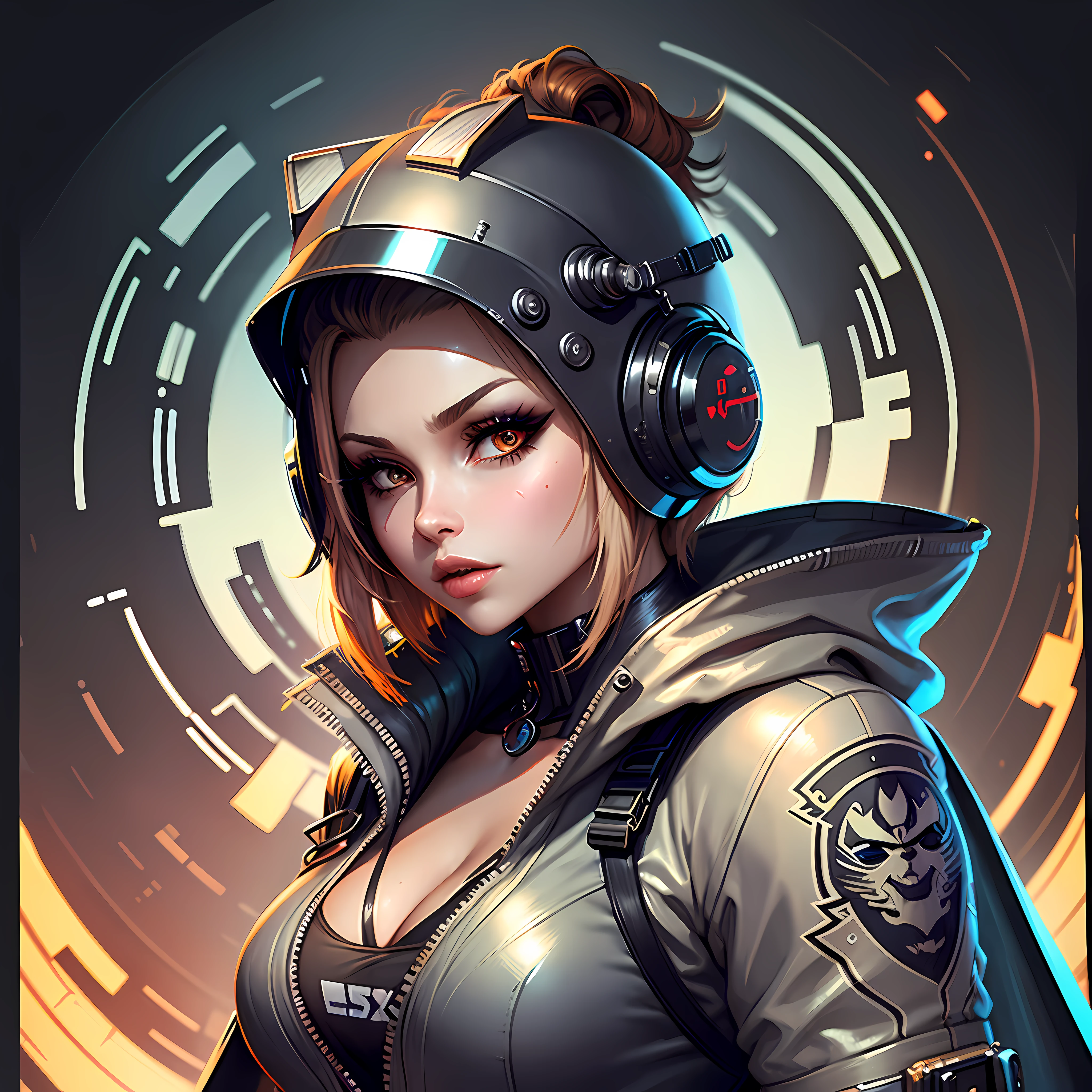 female, cyberpunk scene, woman criminal, dangerous (yakuza:1.2) android prostitute wearing glossy black mecha hexagonal armor bodysuit, detailed silk cape,sleek (visor:1.2) hi-tech, intricate designer lingerie, red lipstick, (neon red sun:1.1), orange