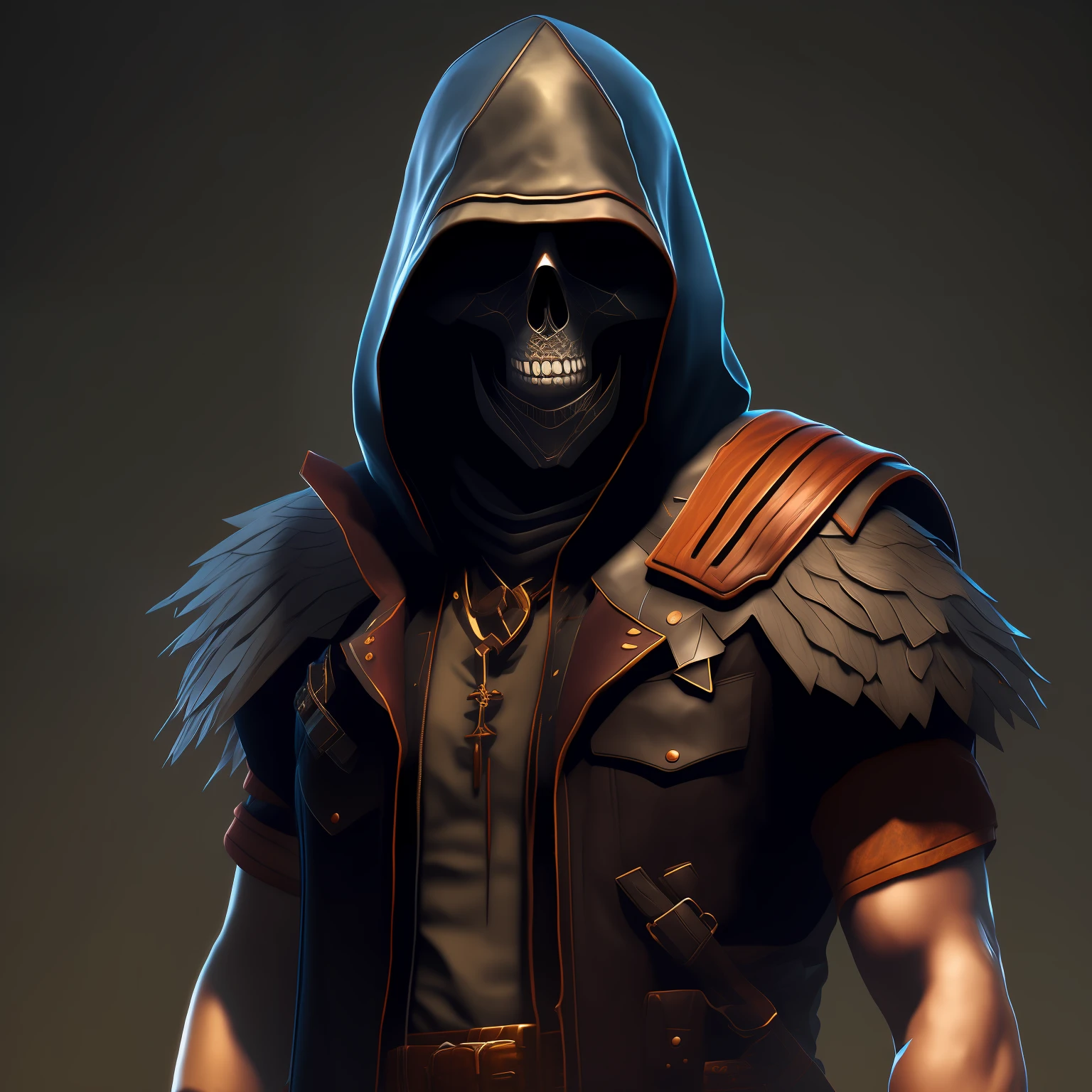 Death Reaper, Hood, Leather Vest, Biker, Cinematic, Fine Details, 8k, (Dark Photo: 0.7), Subsurface Dispersion, (Ambient Lighting: 1.3), (ArtStation: 1.3) --auto