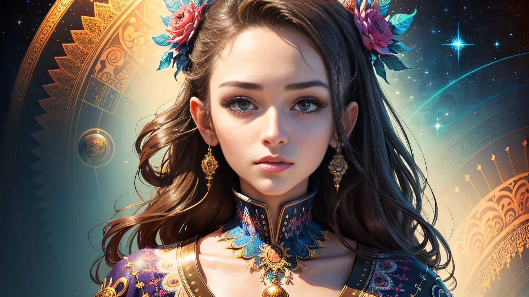 (masterpiece, top quality, best quality, official art, beautiful and aesthetic:1.2), (1girl), extreme detailed,(fractal art:1.3),colorful,highest detailed