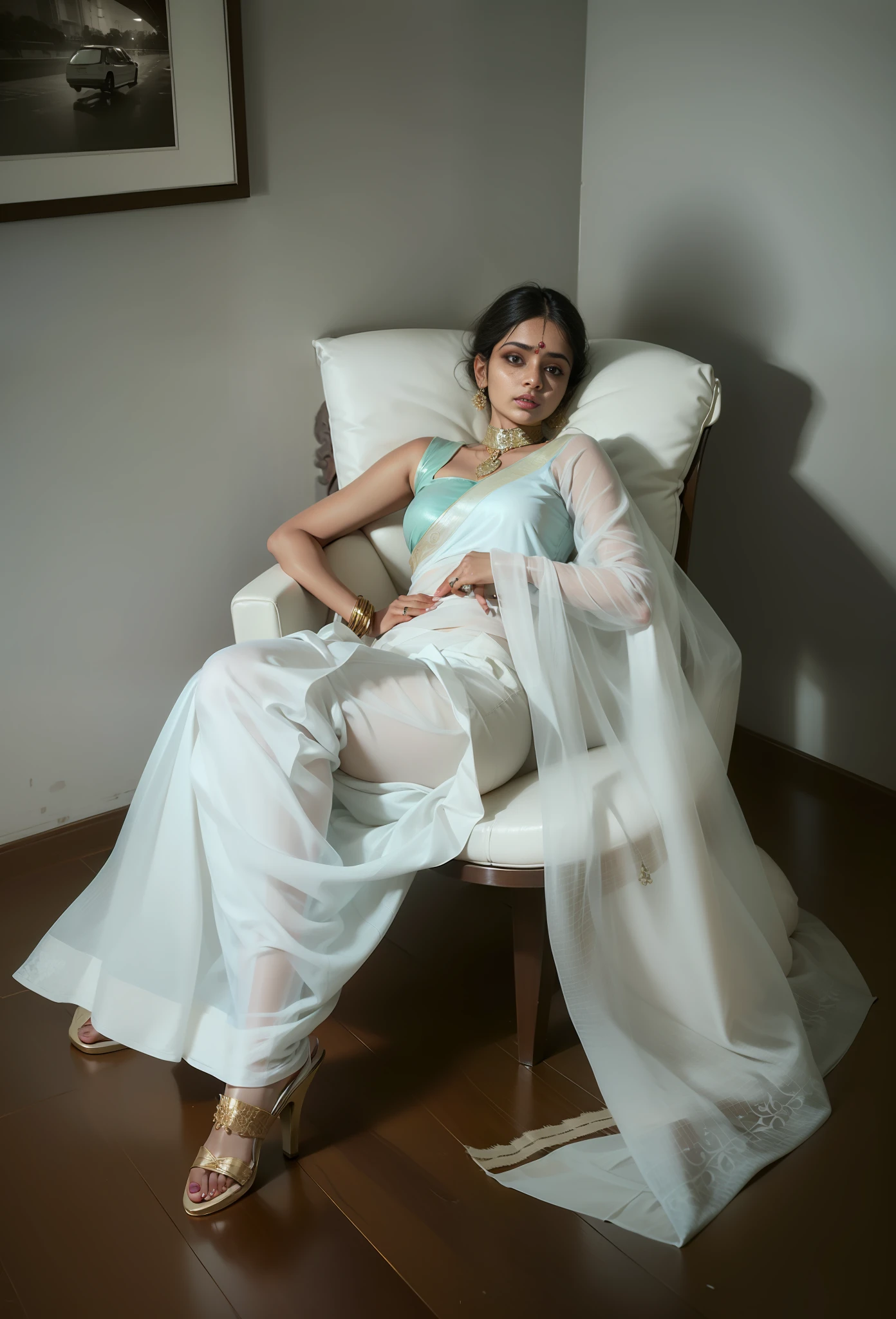 indian girl wearing saree , looking hot , alia bhat