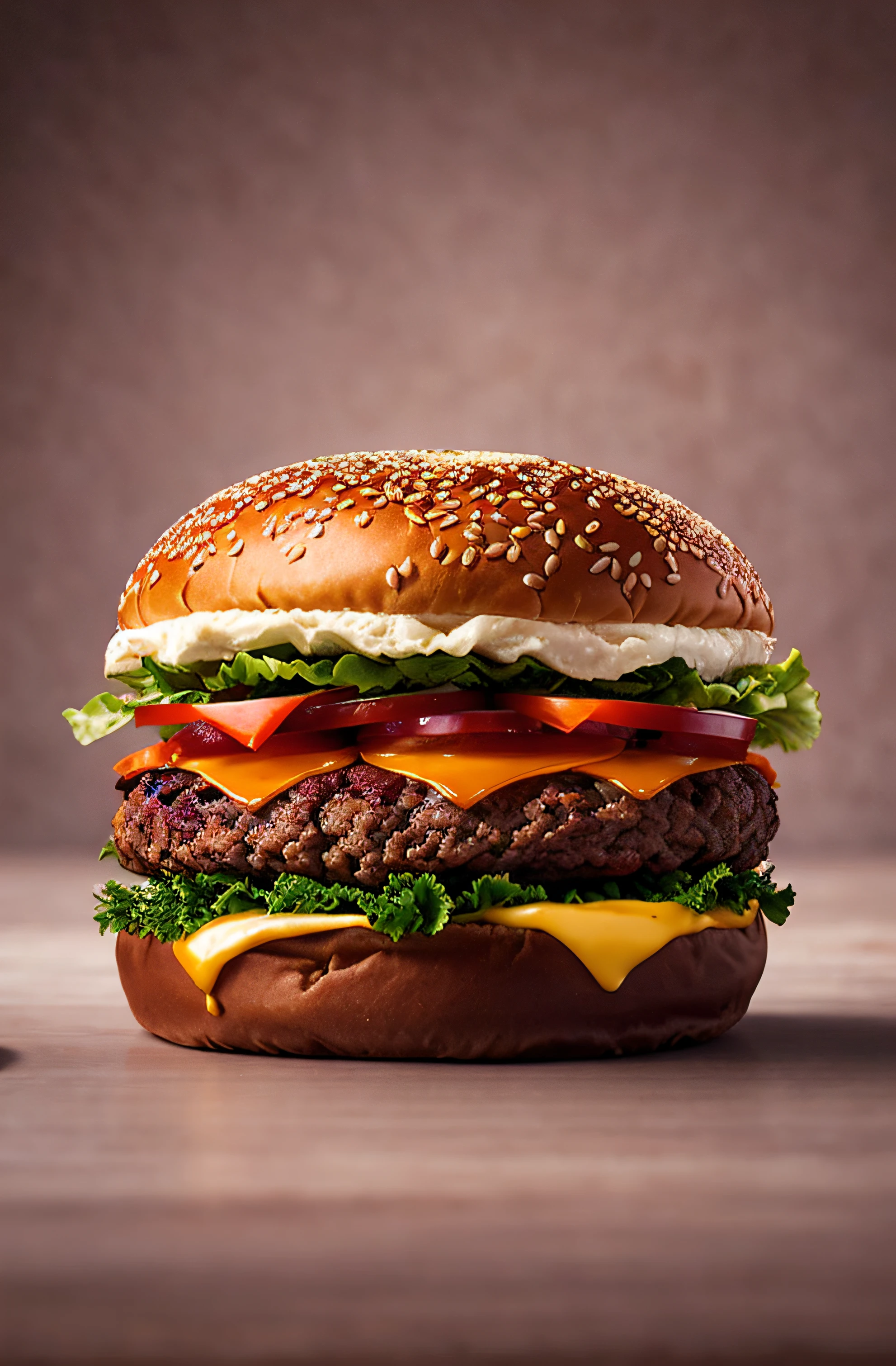 araffe with cheese, lettuce, tomato, and onion on a bun, super realistic food picture, big juicy burger, cheeseburger, hamburger, burger, high quality food photography, close up food photography, hd food photography, burger with a mouth, 4 k food photography, 4k food photography, by Daniel Seghers, amazing food photography