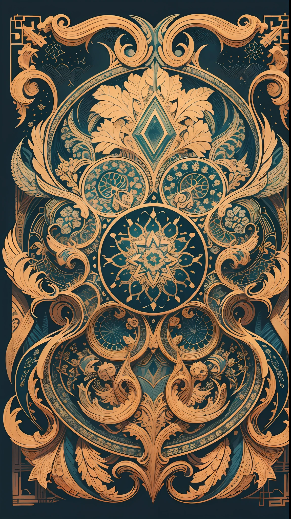 Tarot (background), pattern (European), HD, curve, graceful, line, classical, left and right symmetry --auto