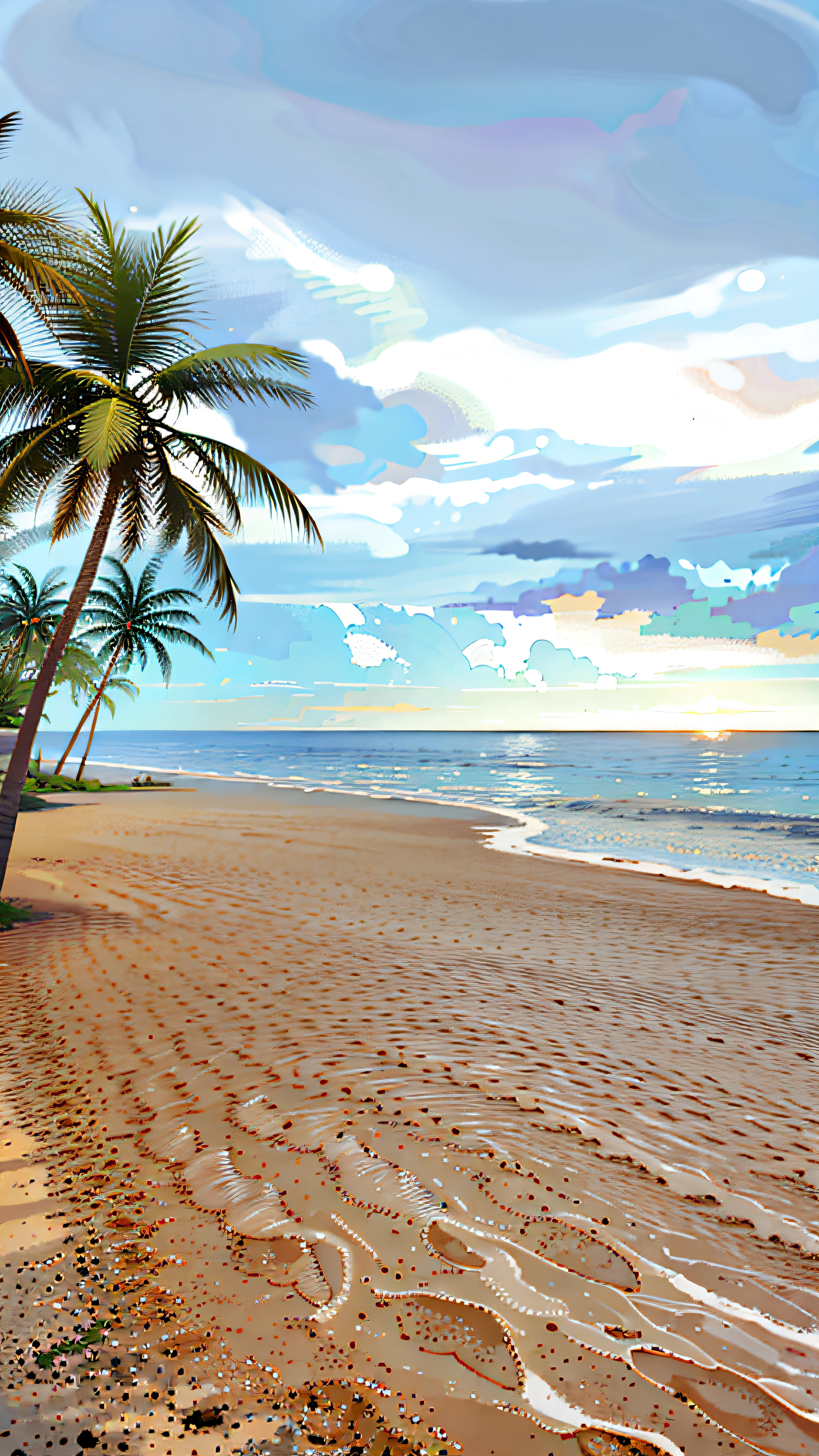 there is a man sitting on a bench on the beach, hawaii beach, breath-taking beautiful beach, sunset beach, palm trees on the beach, serene beach setting, beautiful magical palm beach, tropical beach, sandy beach, beach trees in the background, beautiful beach, at a tropical beach, tropical beach paradise, beach and tropical vegetation, kauai, tropical location