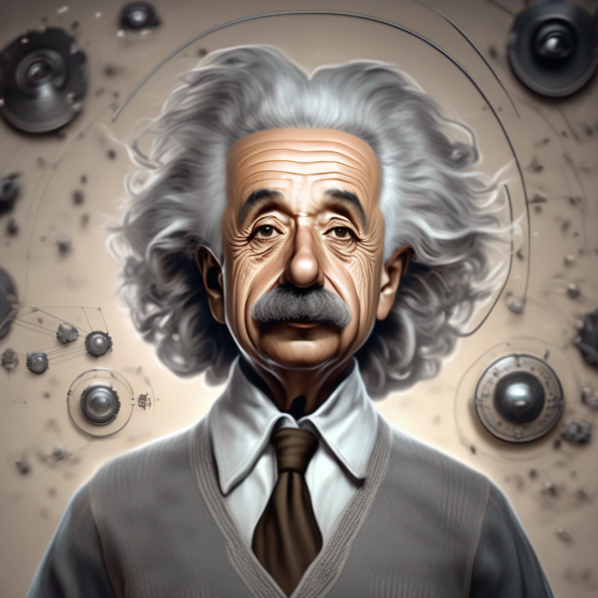 Ultra-realistic image of physicist Albert Einstein