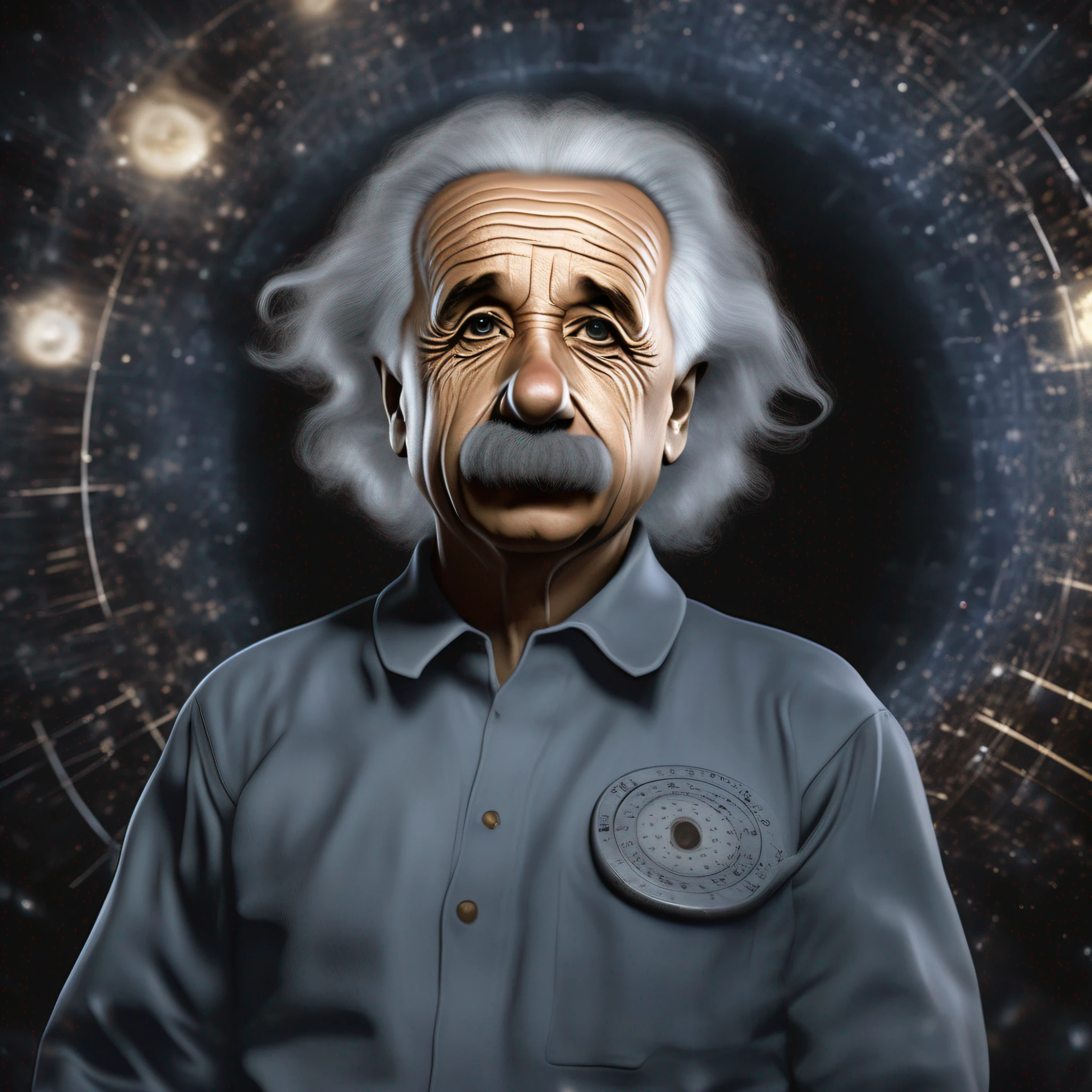 Ultra-realistic image of physicist Albert Einstein