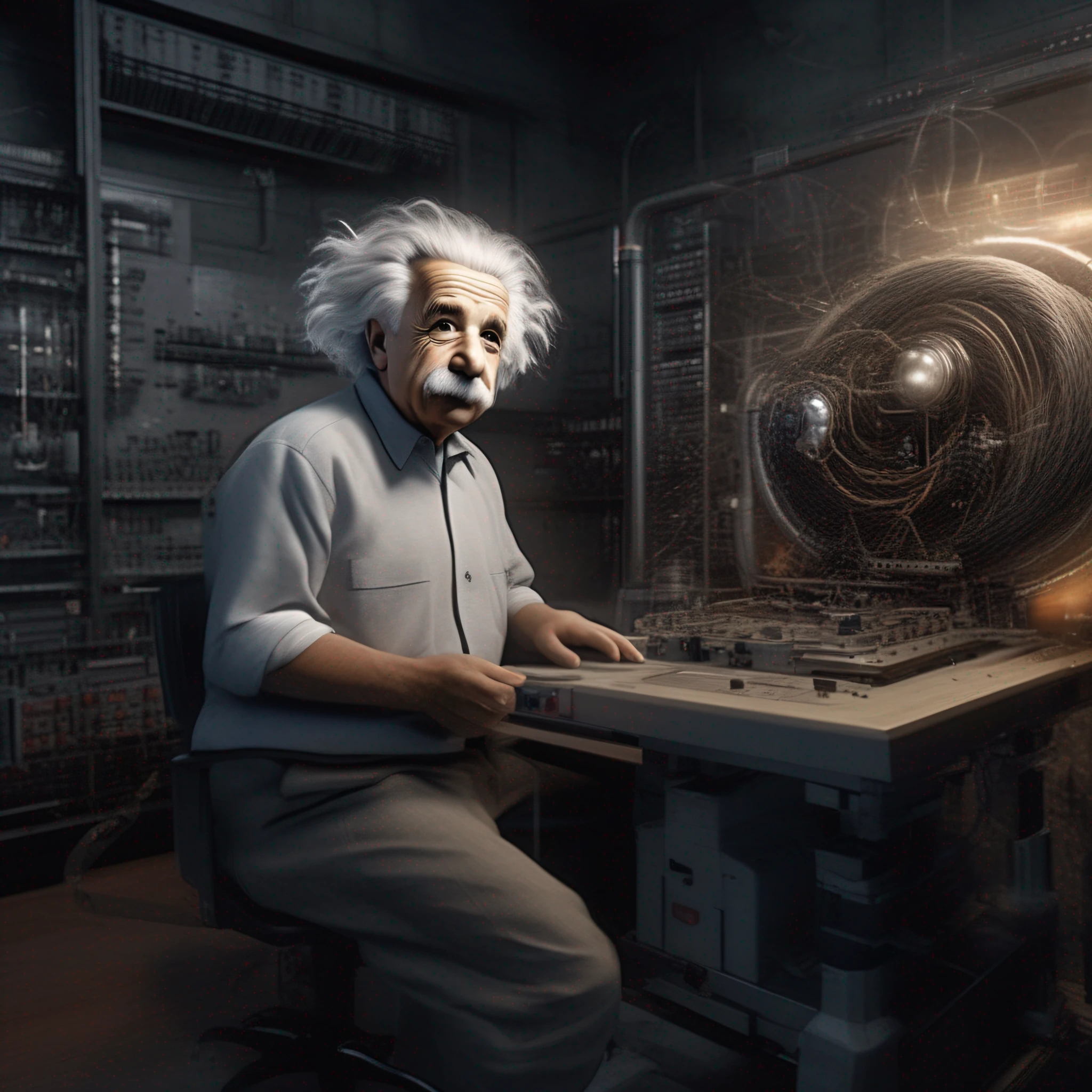 Ultra-realistic image of physicist Albert Einstein