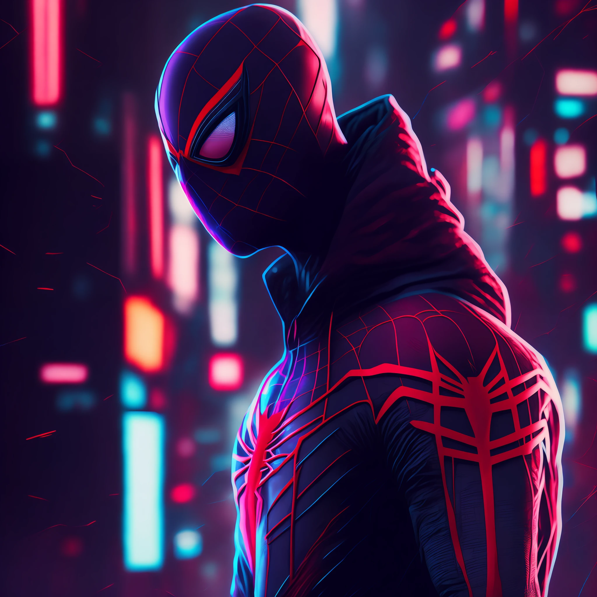 Spider man,Cyberpunk,8k.