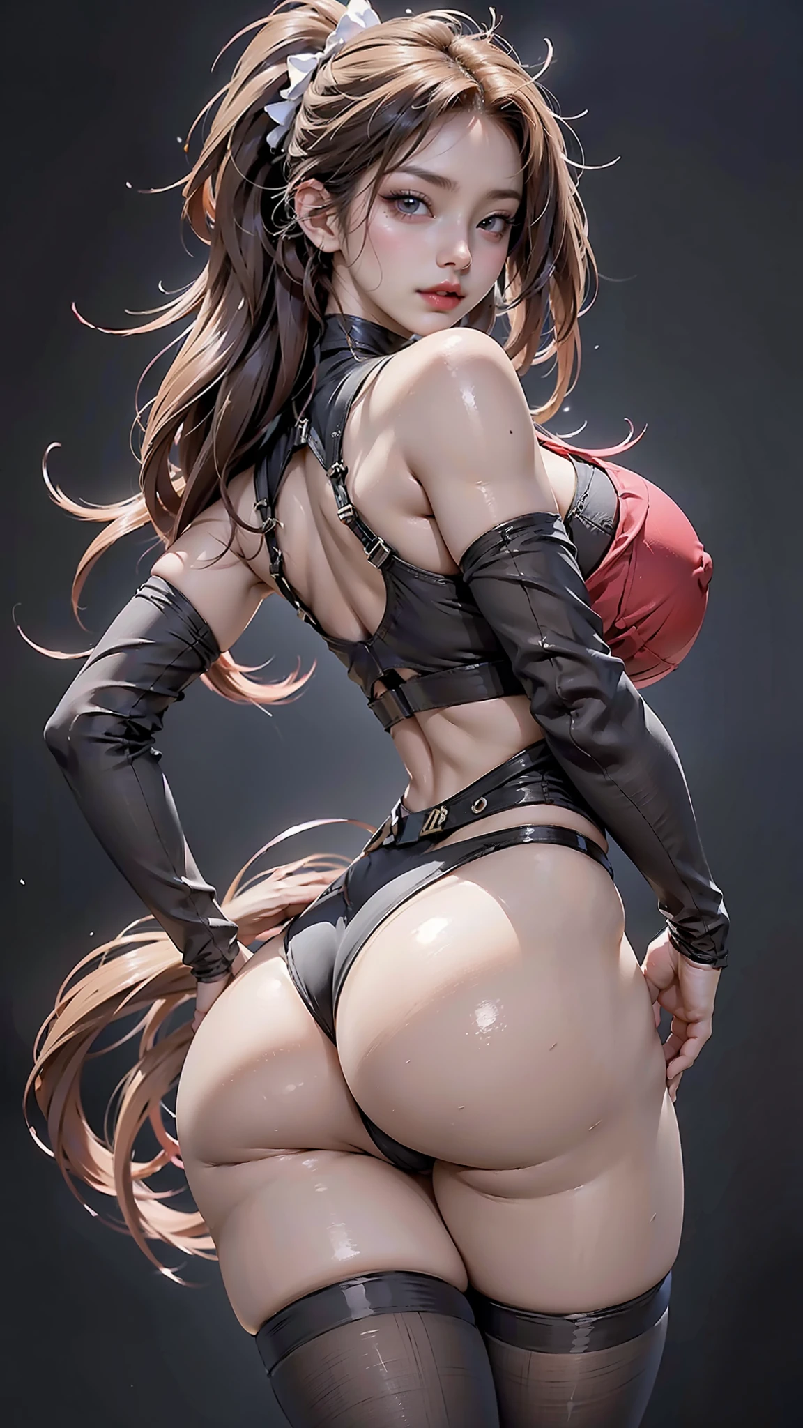 Beautiful cybernetic girl looking at camera underwear detailed muscles realistic masterpiece gigantic breasts, hardnipples protruding, areolas indentation, camel toe, hentai, Ecchi, sexscene, attractive half Mexican half Korean girl, young sexy cyborg Lolita girl, perfect ass, shot from behind, perfect legs, perfect arms perfect eyes