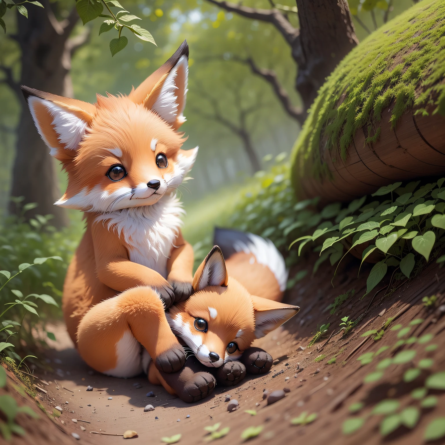 (Best Quality,8k,Masterpiece,Cute 3d Style),(Magic Rainbow Appearing in a Forest Clearing),(Enchanted Forest),(Sunny Morning,Full of Light) (Fox Cub),Digital Art Animal Puppy Photo),(Friends), Ultra Realistic 3D Illustration, Natural Realistic Rendering,Hyper Real Render, Ultra Realistic Image,Photorealistic CGI --auto