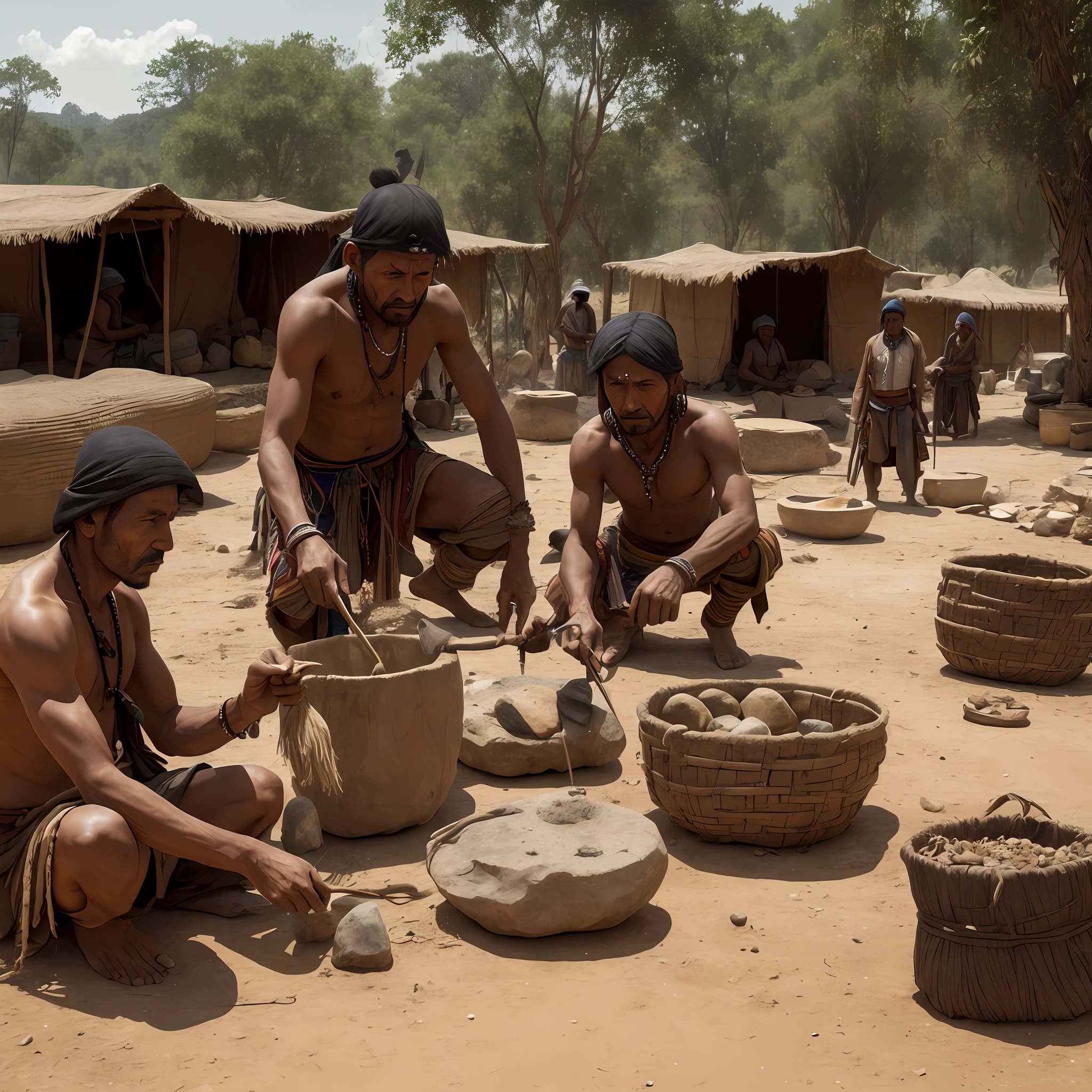 a nomad tribe working - stone Age