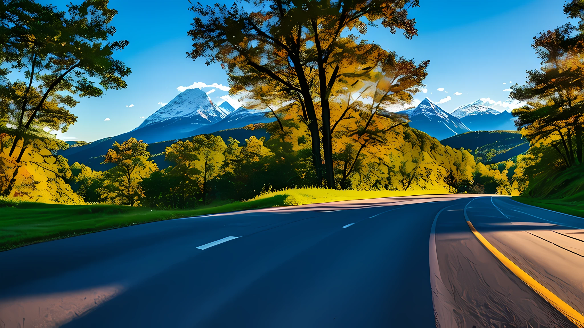 A photorealistic rendering of a winding mountain road in the Midwest, captured with a Fujifilm XT-4 camera, an f/1.8 lens, a tilt-shift lens, a tilt angle perspective, and a spy core. The camera is mounted on a tripod and the lens is set to a wide angle. The photographer uses the tilt-shift lens to create a perspective that makes the road appear to be much steeper than it actually is. The tilt angle is set to a high value, which further exaggerates the perspective. The spy core is used to capture the image in high detail. The result is a stunning image that looks like it could have been taken from a real-life location. The winding mountain road is surrounded by lush green trees and mountains. The road is covered in a thin layer of snow, which makes it look even more picturesque. The sun is shining brightly, and the sky is a clear blue. The image is so realistic that it is hard to believe that it is not a real photograph. hyper-detailed, beautifully color-coded, photorealistic, soft shadows, clean sharp focus, depth of field, dynamic angle, mesmerizing and dynamic composition, beautiful bokeh