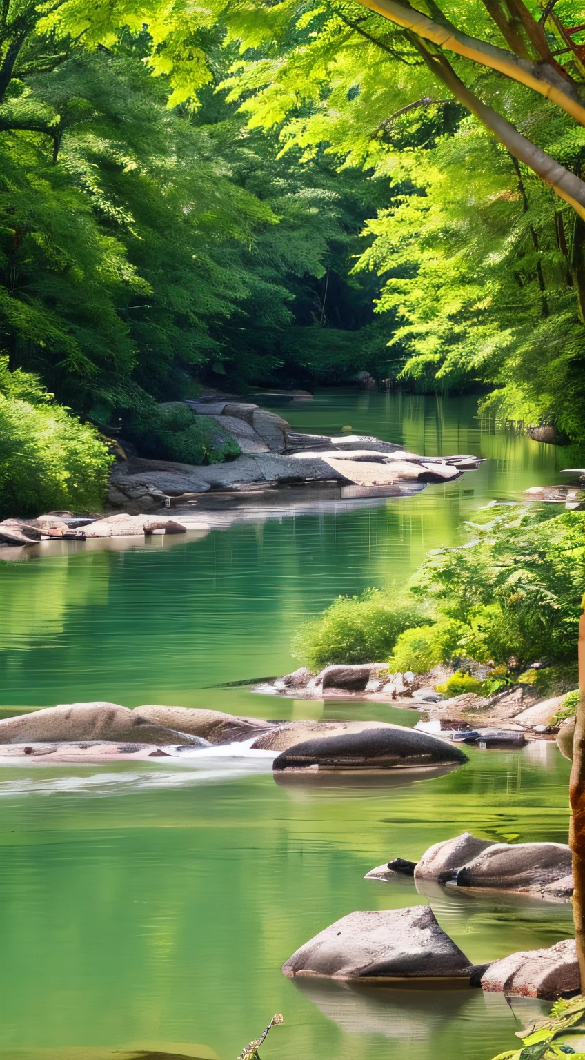 Imagine yourself in a serene and enchanting landscape, where nature and water meet in perfect harmony. You stand before a majestic river, whose waters flow gently, reflecting the sunlight and creating a magical glow.
The banks of the river are lined with a lush mix of tall trees and exotic vegetation. They seem to lean over to watch the river, creating a natural frame for this mesmerizing scene.
Along the shores, you can see small inviting white sand beaches. They are surrounded by leafy trees and colorful flowers, creating a tranquil and relaxing environment to enjoy the serenity of the river.
As you admire the scenery, you can hear the soothing sound of running water, accompanied by the melodious singing of local birds. The fresh, revitalizing aroma of nature fills the air, bringing a sense of peace and renewal.
As you walk along the banks of the river, you may spot curious wildlife such as exotic birds, leaping fish, and perhaps even a majestic deer that has come to the shore to drink water.
The colors around you are vibrant and full of life. The green of the trees, the clear blue of the sky and the bright reflection of the water in the river create a color palette that exudes tranquility and beauty.
You can feel the calm of the river flowing within you, bringing peace and serenity to your mind and soul. This landscape with a river is a reminder of the grandeur and beauty of nature, and an opportunity to reconnect with the natural world and enjoy moments of contemplation and peace.
That this question expresses curiosity and interest, seeking more information about the experience in creating the recipe.