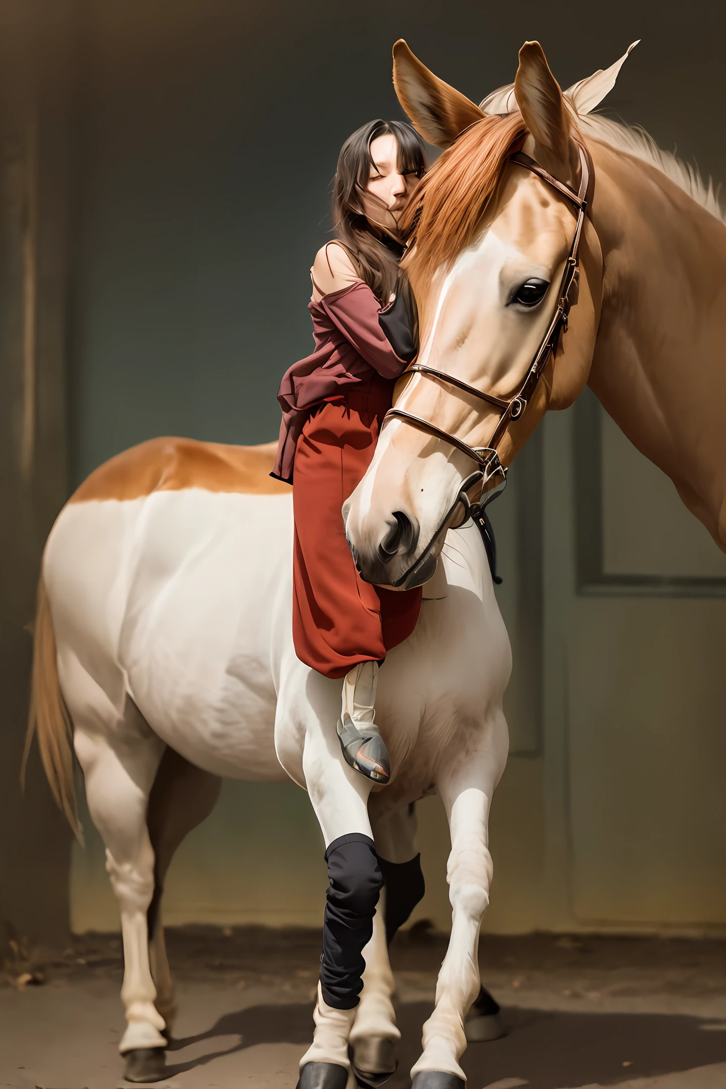 Horse with butterfly