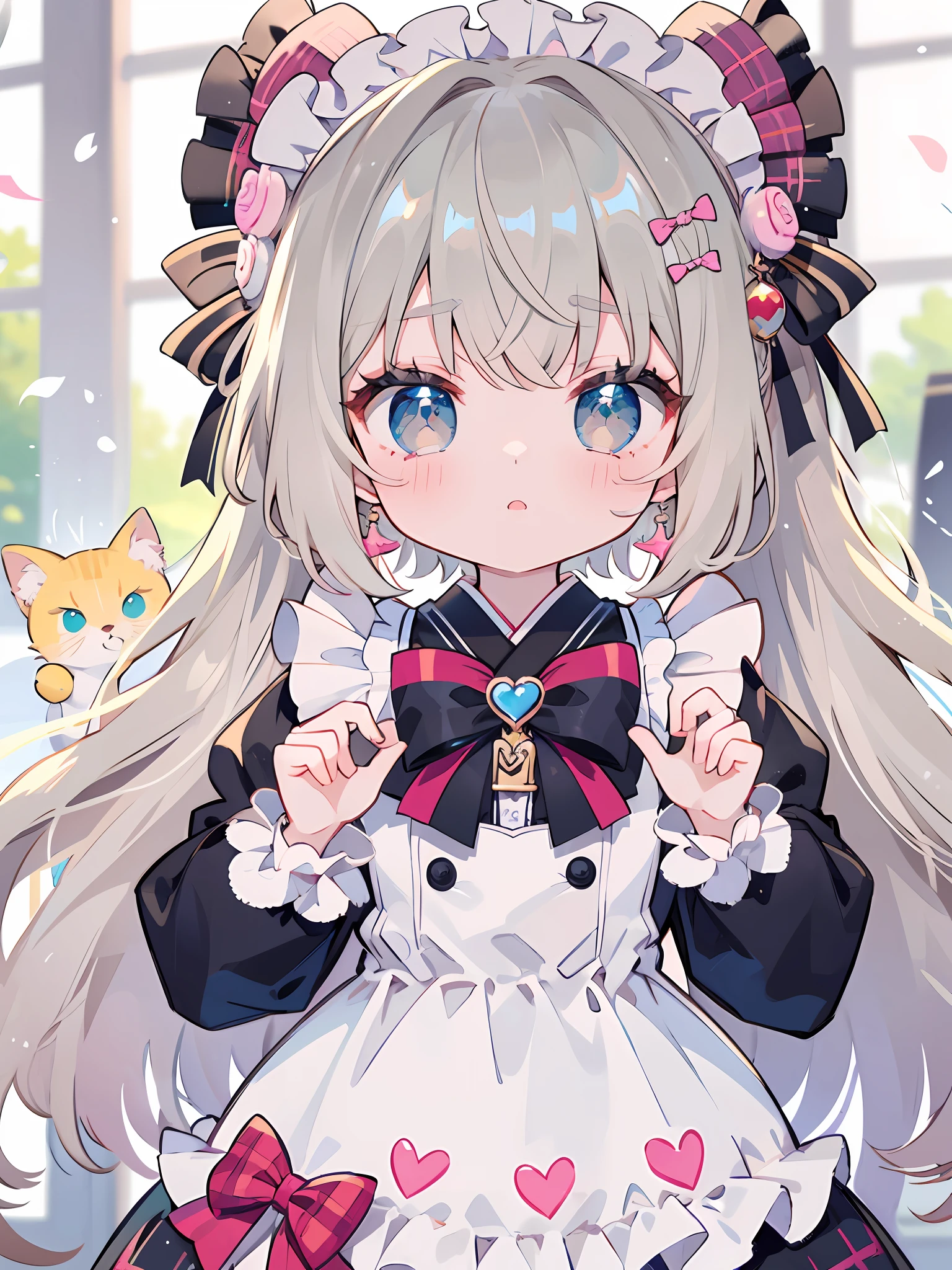 Plaid dress, bow, lolita fashion, lolita style, anime girl cosplay, loli, cute anime wai tsufu in beautiful clothes, catboy cosplay! Maid! Dress, angelic pretty, loli in dress, japanese maid café, portrait of radical lolita girl, japanese clothes, y 2 k cute clown nucleus