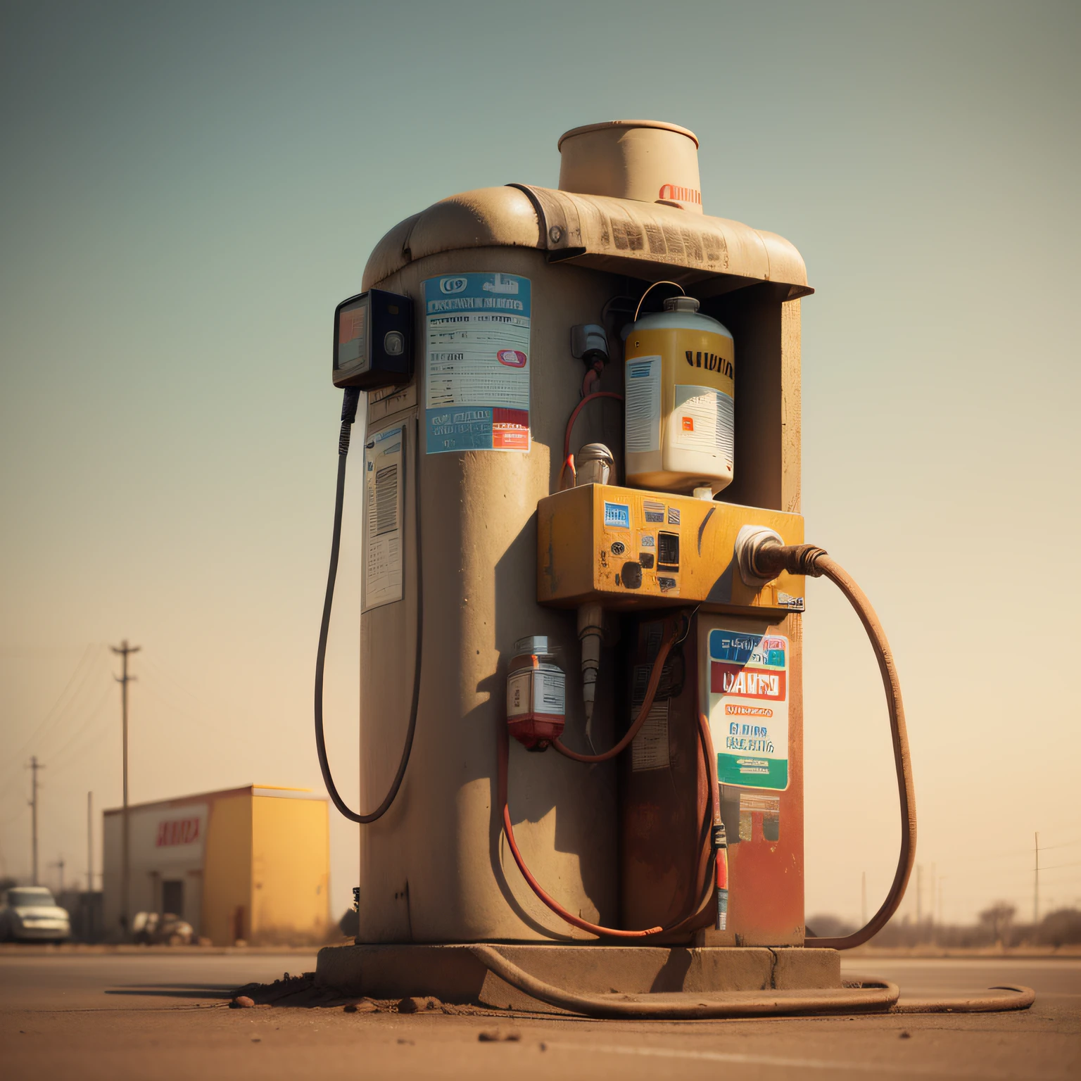 a fuel pump with its fuel dispenser dropping fuel