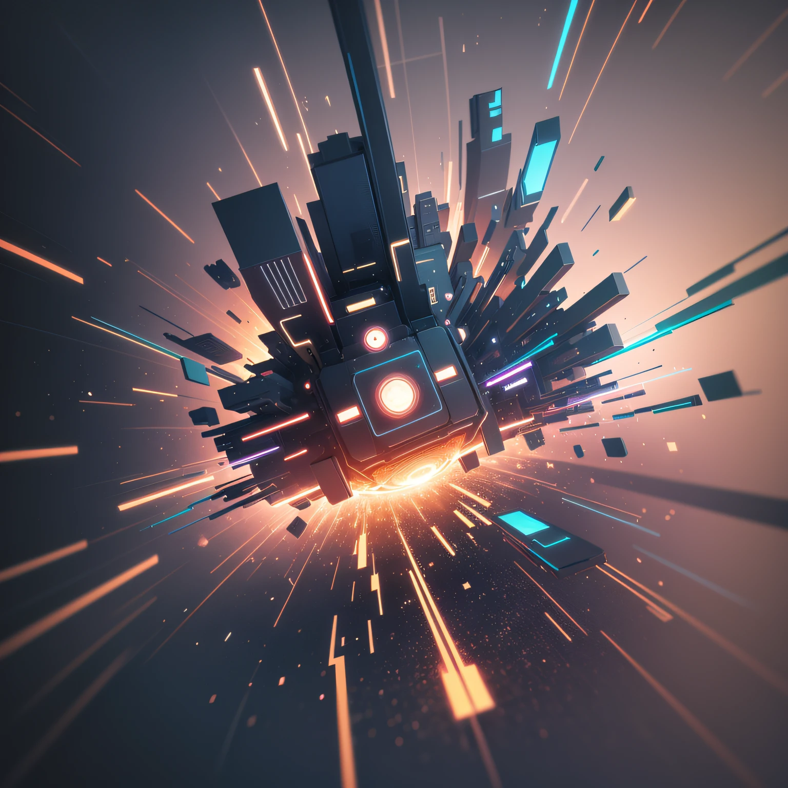 a white ray of static electrecity with black background