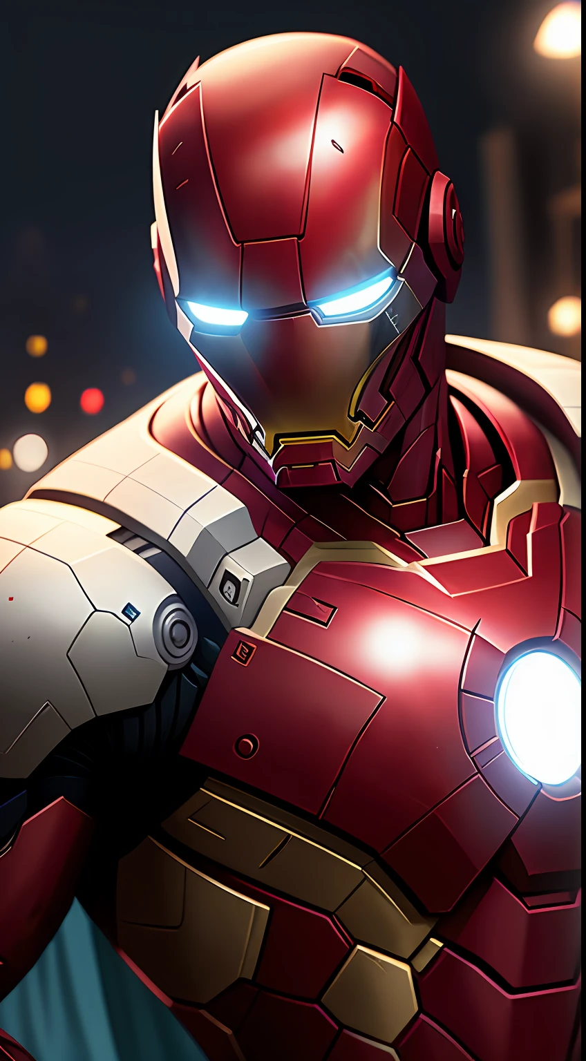 (dark shot: 1.1), epic realistic, Iron Man 1872 in the dark with glowing eyes and glowing cape, soft cinematic light, Adobe Lightroom, darkroom, HDR, intricate, highly detailed, (depth of field: 1.4), hyper-detail (artstation: 1.4), cinematic, warm light, dramatic light (complex details: 1.1)