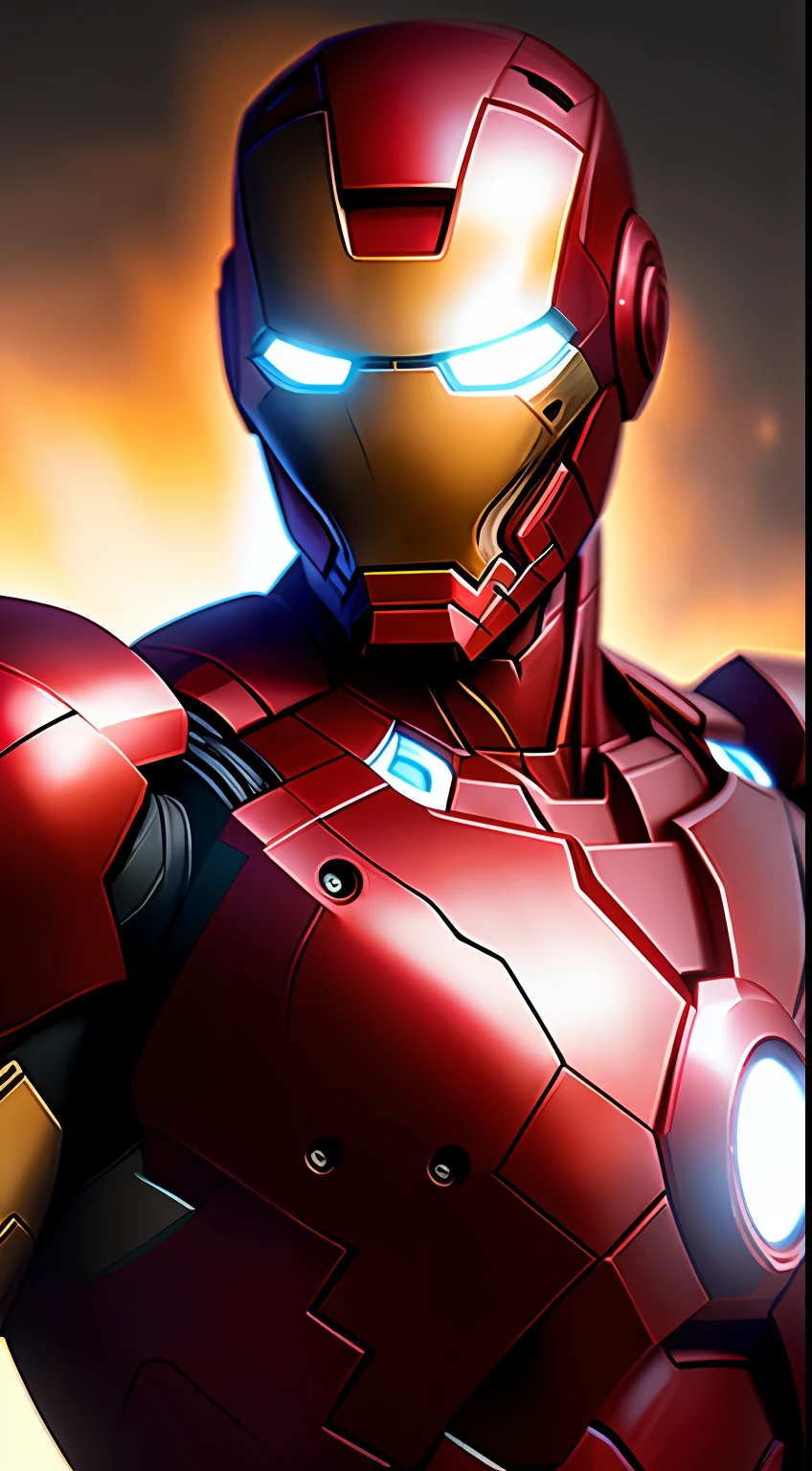 (dark shot: 1.1), epic realistic, Iron Man 1872 in the dark with glowing eyes and glowing cape, soft cinematic light, Adobe Lightroom, darkroom, HDR, intricate, highly detailed, (depth of field: 1.4), hyper-detail (artstation: 1.4), cinematic, warm light, dramatic light (complex details: 1.1)