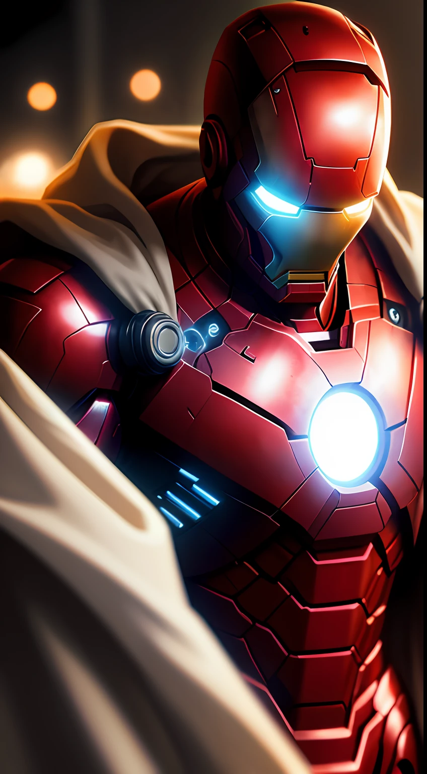 (dark shot: 1.1), epic realistic, Zombie Iron Man in the dark with glowing eyes and glowing cape, soft cinematic light, Adobe Lightroom, darkroom, HDR, intricate, highly detailed, (depth of field: 1.4), hyper-detail (artstation: 1.4), cinematic, warm light, dramatic light (complex details: 1.1)