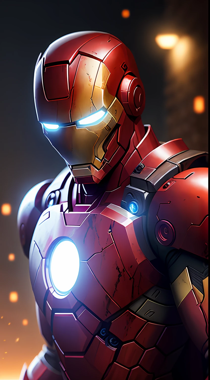 (dark shot: 1.1), epic realistic, Zombie Iron Man in the dark with glowing eyes and glowing cape, soft cinematic light, Adobe Lightroom, darkroom, HDR, intricate, highly detailed, (depth of field: 1.4), hyper-detail (artstation: 1.4), cinematic, warm light, dramatic light (complex details: 1.1)