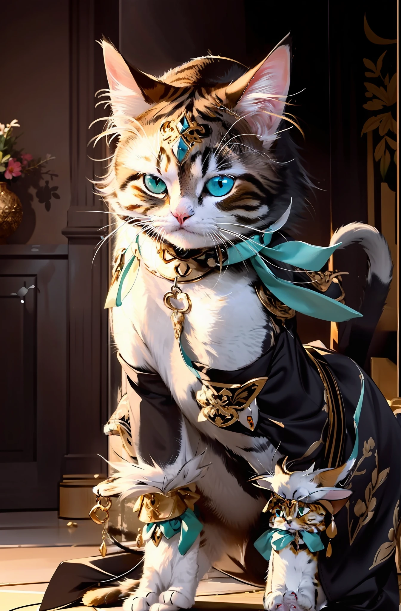 A cat pooping