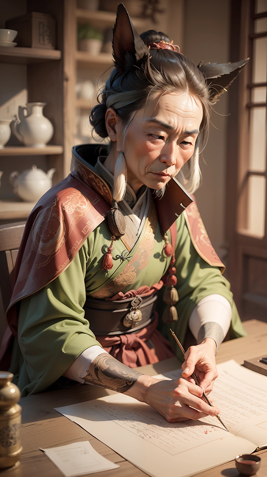 An old Chinese sage ((detailed))