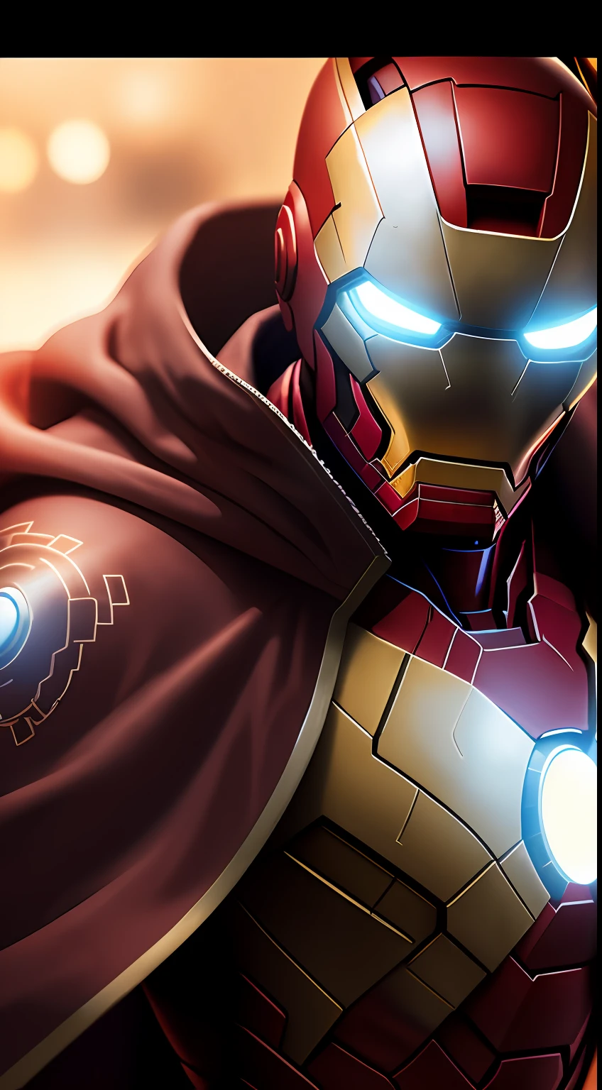 (dark shot: 1.1), epic realistic, Woman dressed as Iron Man in the dark with glowing eyes and glowing cape, soft cinematic light, Adobe Lightroom, darkroom, HDR, intricate, highly detailed, (depth of field: 1.4), hyper-detail (artstation: 1.4), cinematic, warm light, dramatic light (complex details: 1.1)